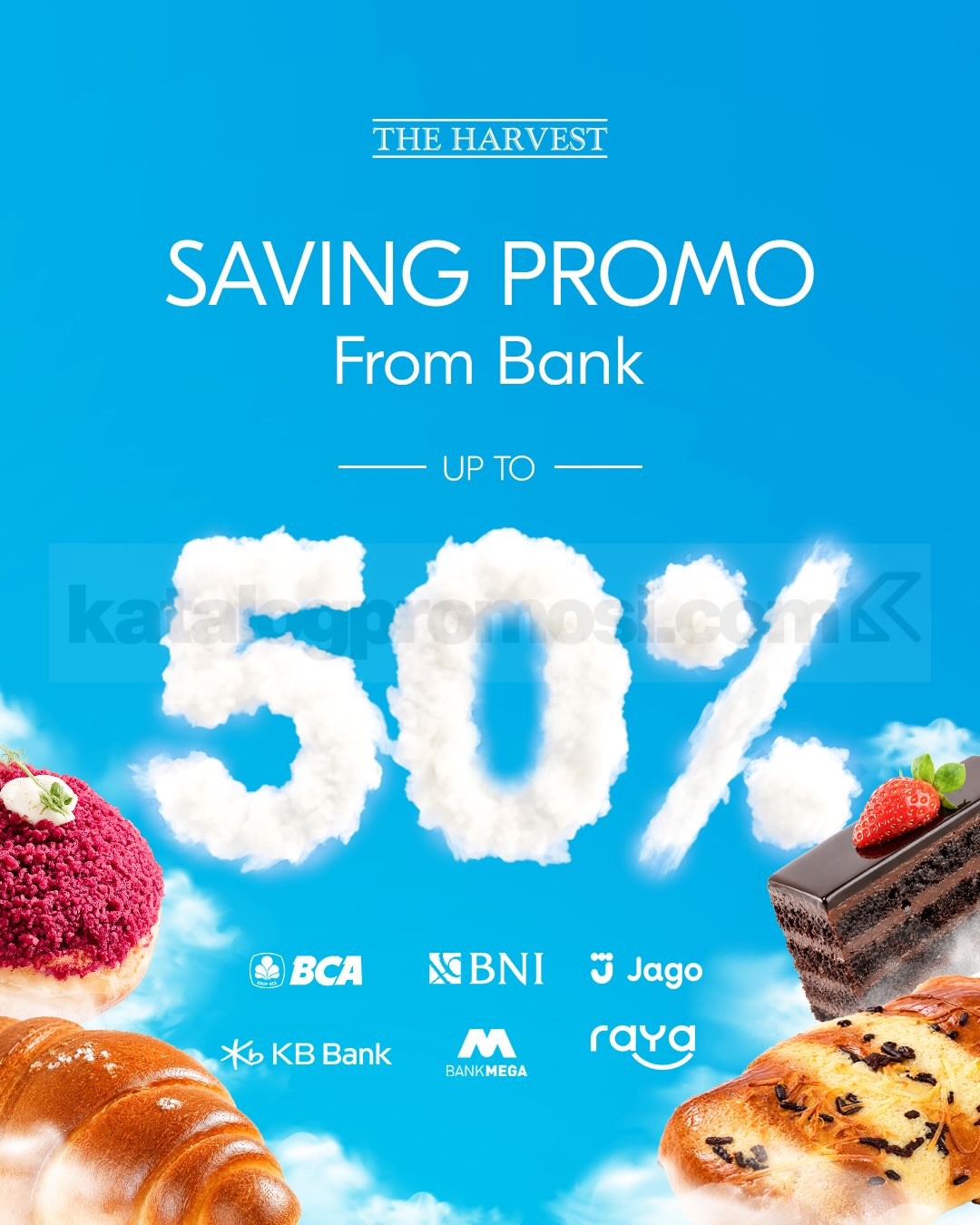 Promo The Harvest Bank Diskon dan Cashback Hingga 50% Promo The Harvest Bank Diskon dan Cashback Hingga 50% dengan penawaran spesial dari BCA, BNI, Bank Jago, KB Bank, Bank Mega, dan Bank Raya.