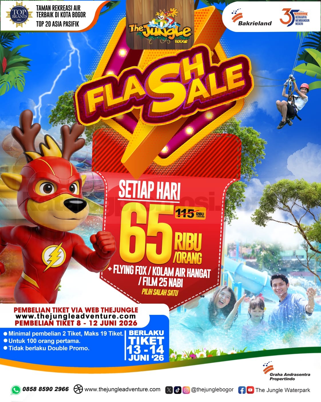 Promo The Jungle Flash Sale Weekend Tiket Rp. 65.000 Promo The Jungle Flash Sale Weekend Tiket Rp. 65.000 bonus wahana pilihan
