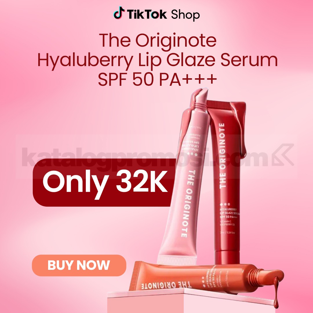 Promo The Originote Hyaluberry Lip Glaze Serum Rp. 32.000 Promo The Originote Hyaluberry Lip Glaze Serum Rp. 32.000 untuk bibir lembap, plumpy, dan terlindungi UV