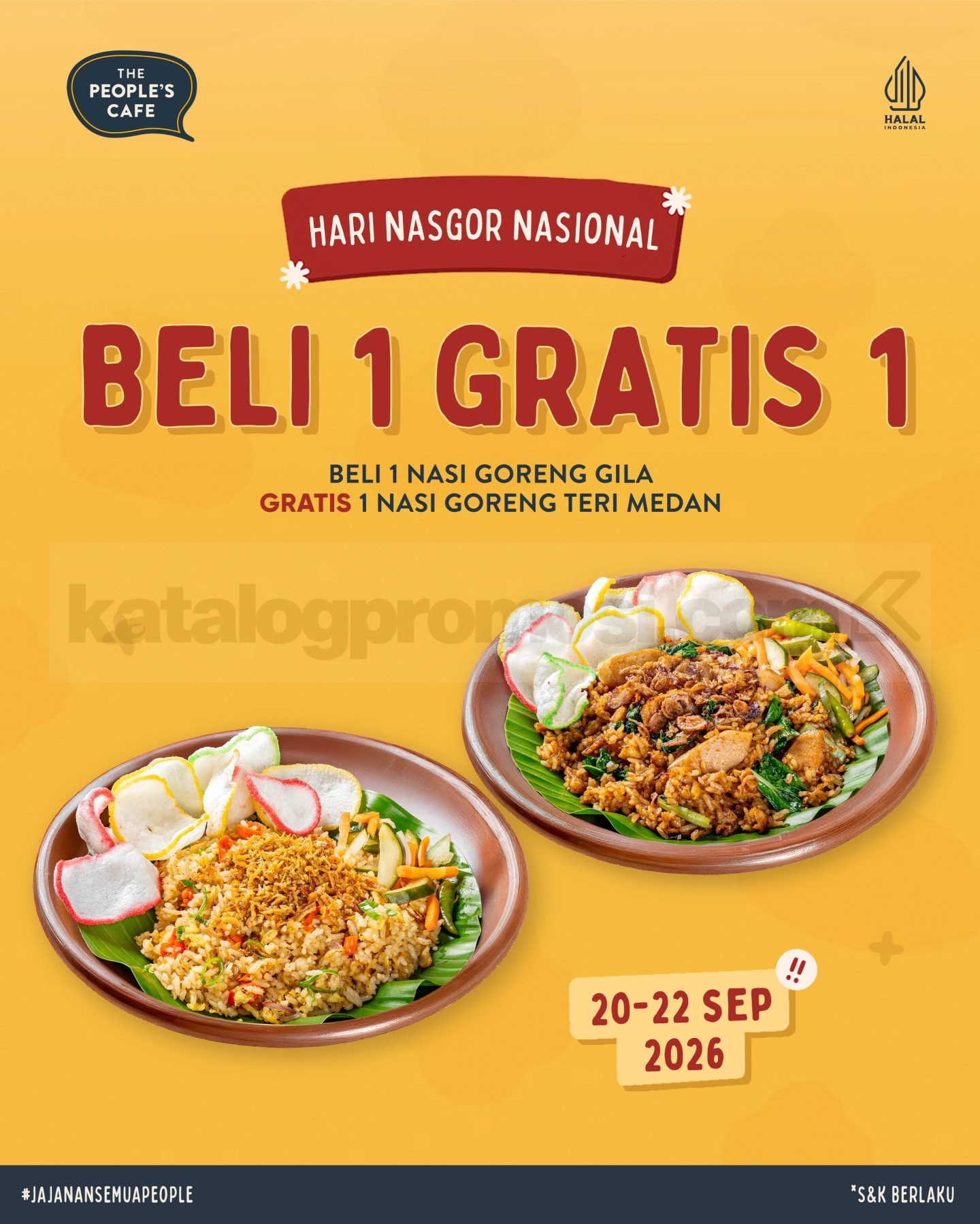 Promo The People’s Cafe Hari Nasgor Beli 1 Gratis 1 Promo The People’s Cafe Hari Nasgor Beli 1 Gratis 1 Nasi Goreng Gila dan Teri Medan