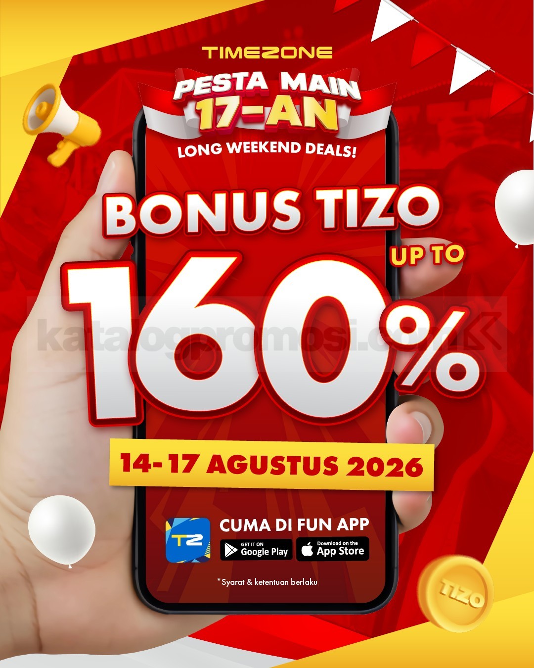 Promo Timezone Long Weekend Deals Bonus Tizo Hingga 160%
