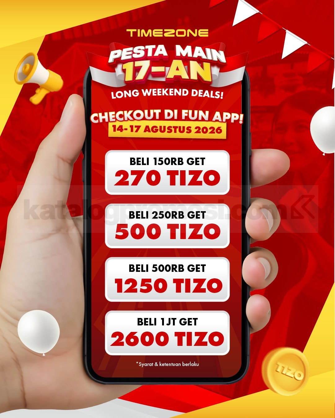 Promo Timezone Long Weekend Deals Bonus Tizo Hingga 160%