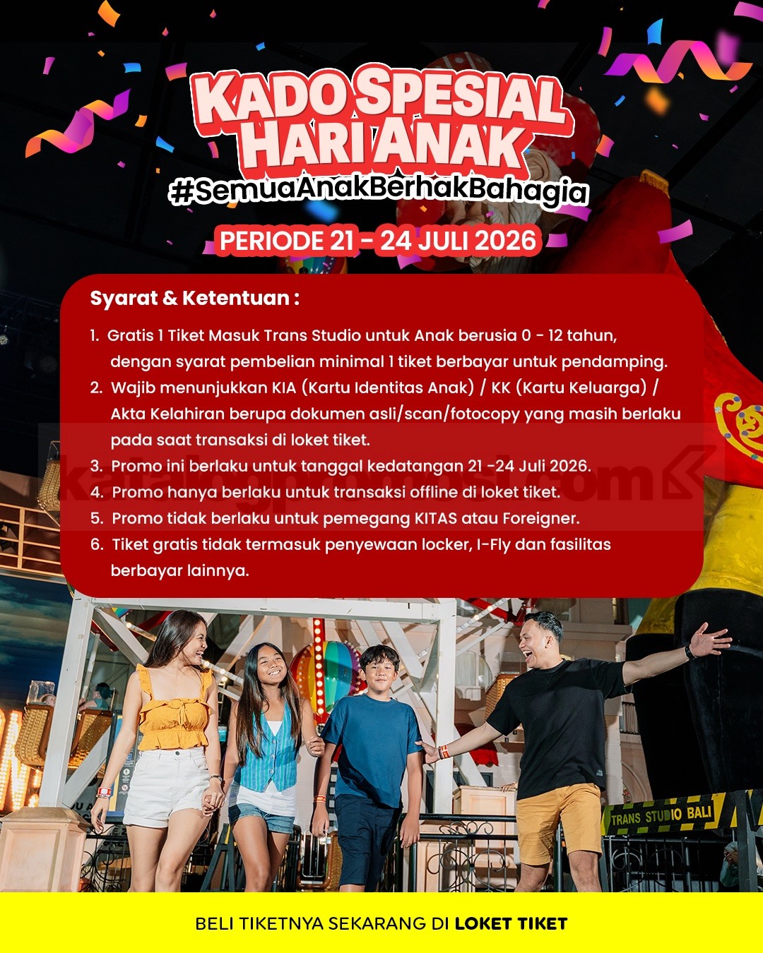 Promo Trans Studio Bali Hari Anak Gratis Tiket Masuk Promo Trans Studio Bali Hari Anak Gratis Tiket Masuk 1