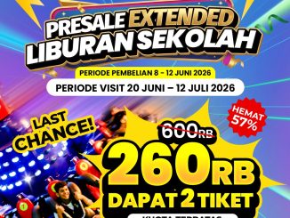 Promo Trans Studio Bandung Presale Liburan Sekolah Rp. 260.000 untuk 2 tiket hemat hingga 57% periode Juni Juli 2026