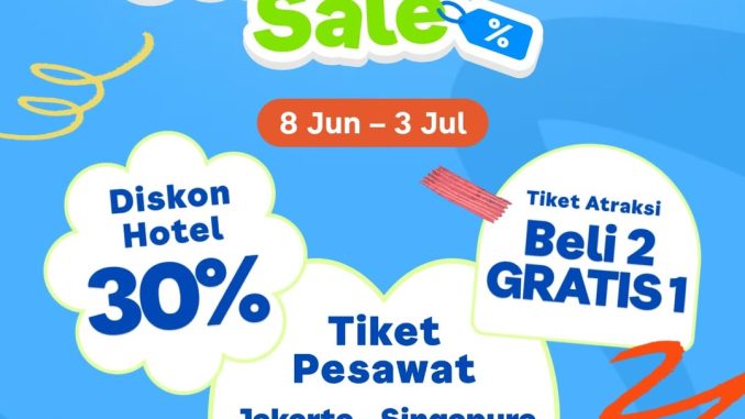 Promo Traveloka Schooliday Sale tiket pesawat Rp. 500 ribu dengan diskon hotel, kereta, dan atraksi wisata