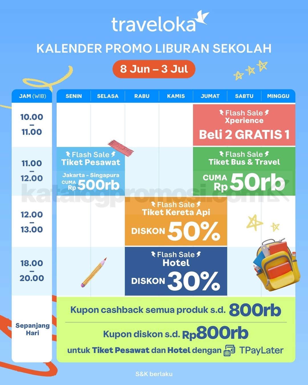 Promo Traveloka Schooliday Sale Tiket Pesawat Rp. 500 ribu Promo Traveloka Schooliday Sale Tiket Pesawat Rp. 500 ribu 1