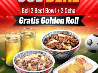 Promo Yoshinoya GOL DEAL Gratis Golden Roll dengan pembelian Beef Bowl
