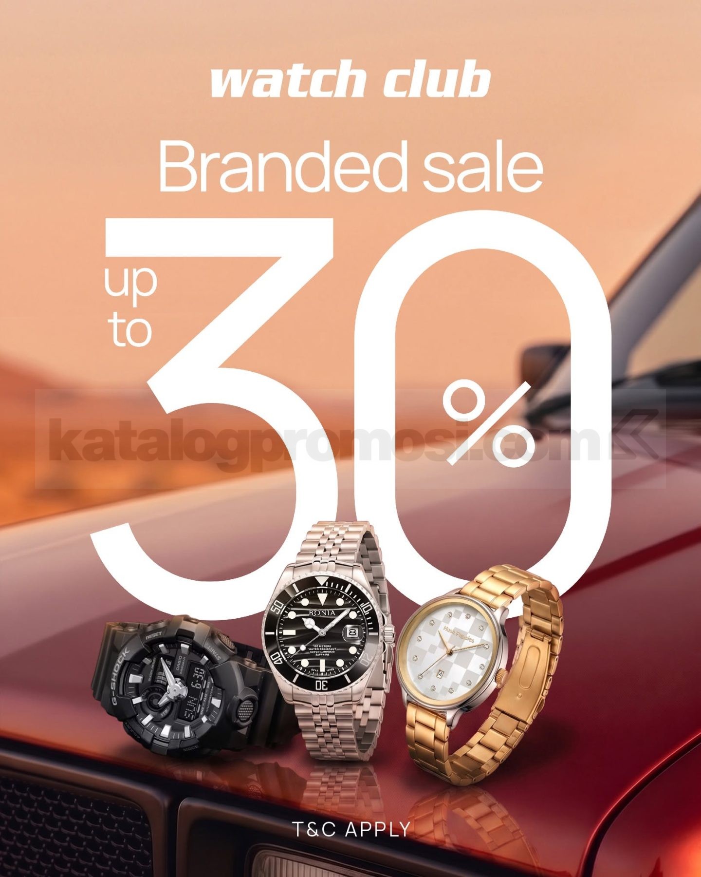 Promo Watch Club Diskon Up to 30% Brand Favorit Promo Watch Club diskon up to 30% untuk G-SHOCK, Bonia, Caterpillar dan brand favorit lainnya