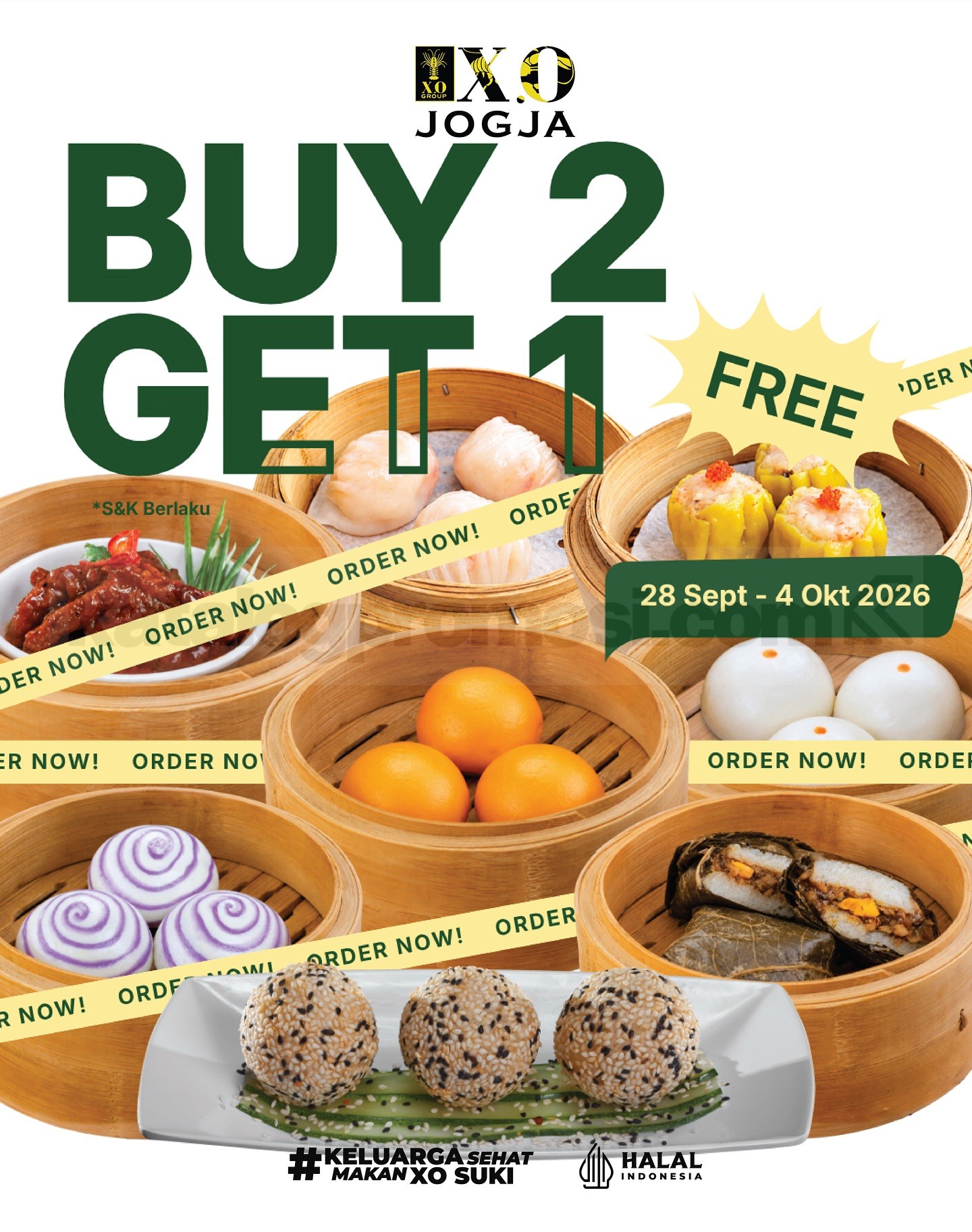 Promo XO Suki Buy 2 Get 1 Free Dimsum* Promo XO Suki Buy 2 Get 1 Free Dimsum berlaku 28 September–4 Oktober 2026