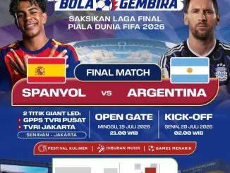 Nonton Bareng Bola Gembira Final Piala Dunia 2026 di TVRI Jakarta dengan laga Spanyol vs Argentina.