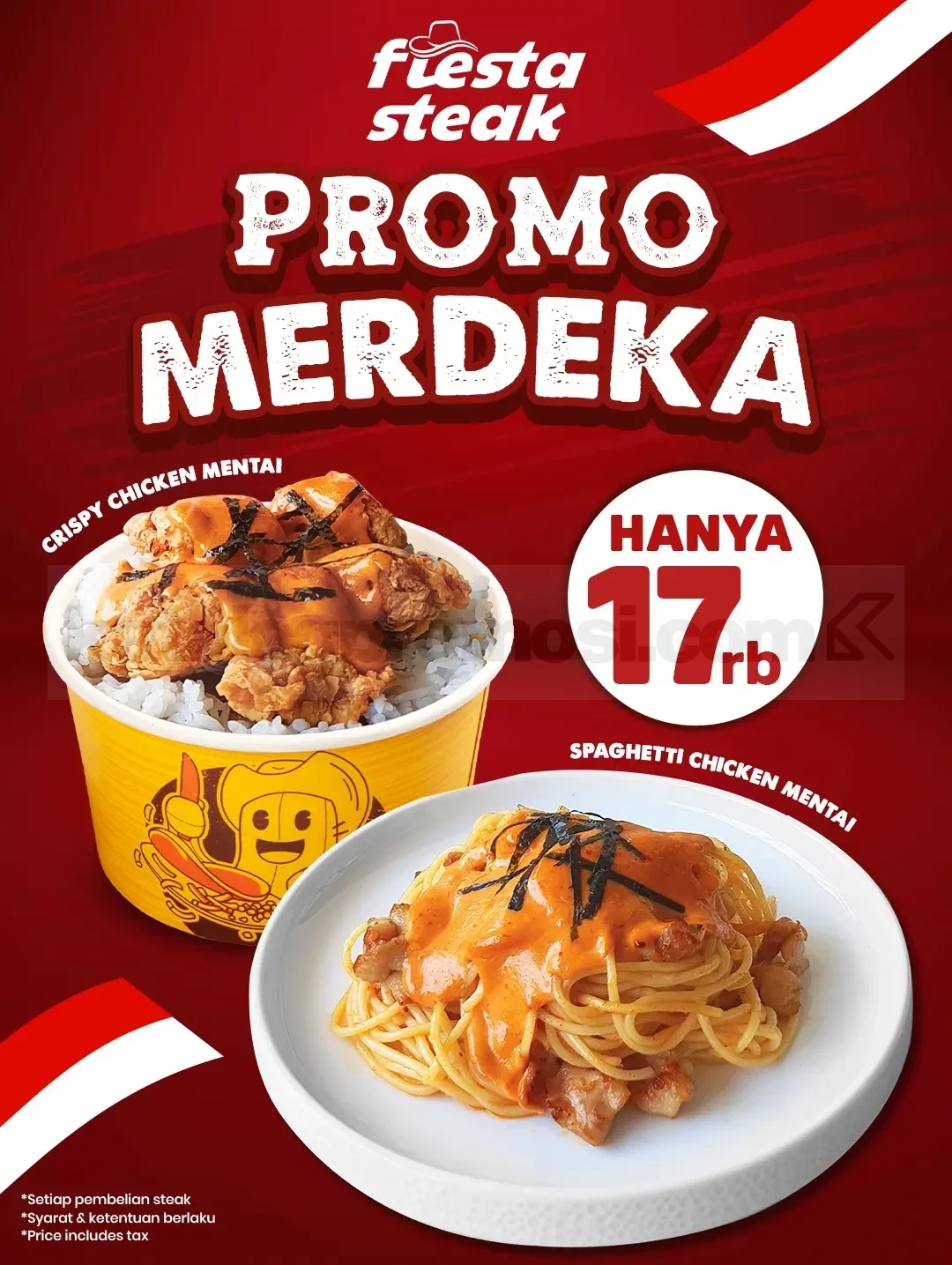 Promo Fiesta Steak Merdeka Menu Rp. 17.000 Promo Fiesta Steak Merdeka Menu Rp. 17.000 berlaku 17-23 Agustus 2026