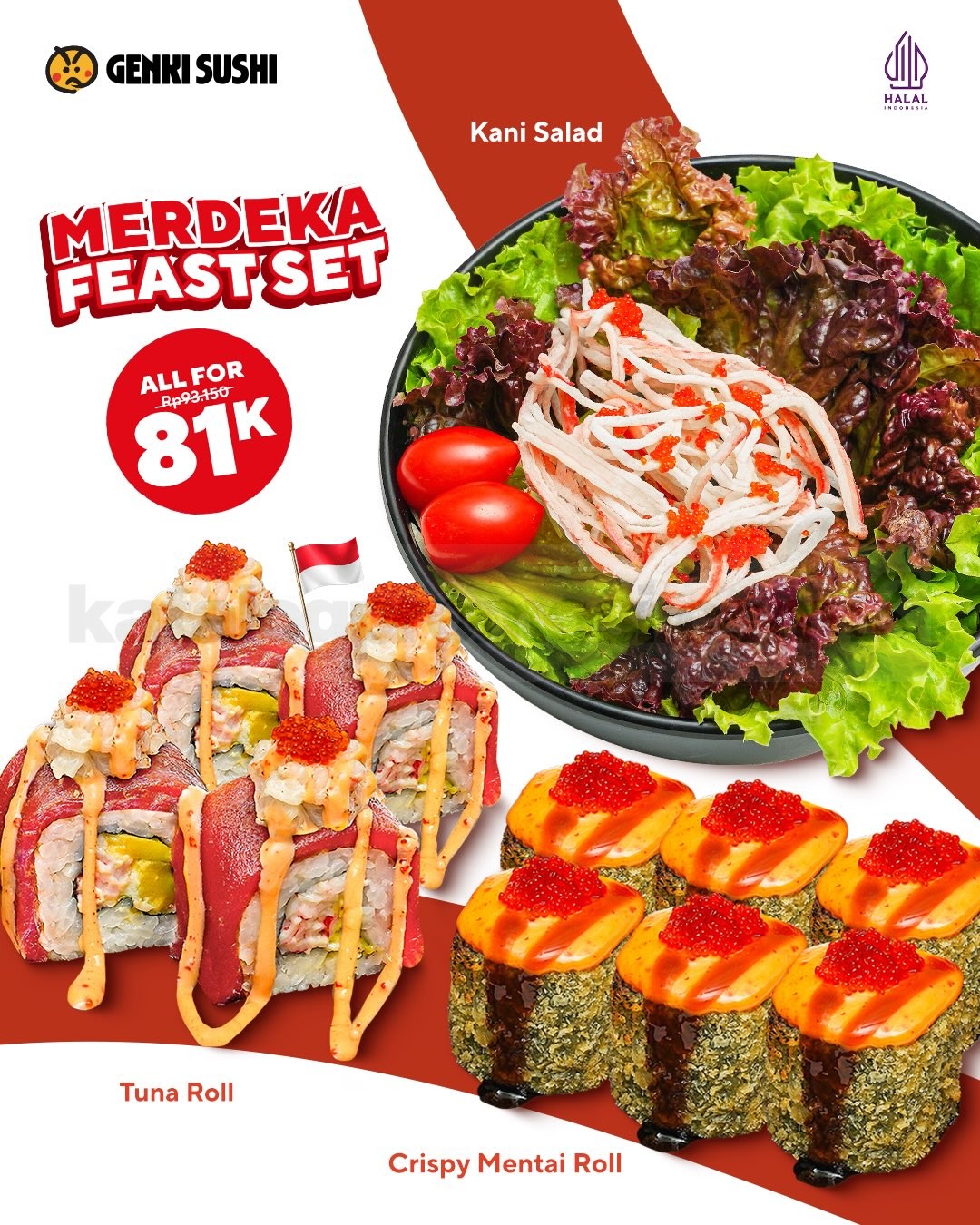 Promo Genki Sushi Merdeka Feast Set Rp. 81.000 Promo Genki Sushi Merdeka Feast Set Rp. 81.000 1