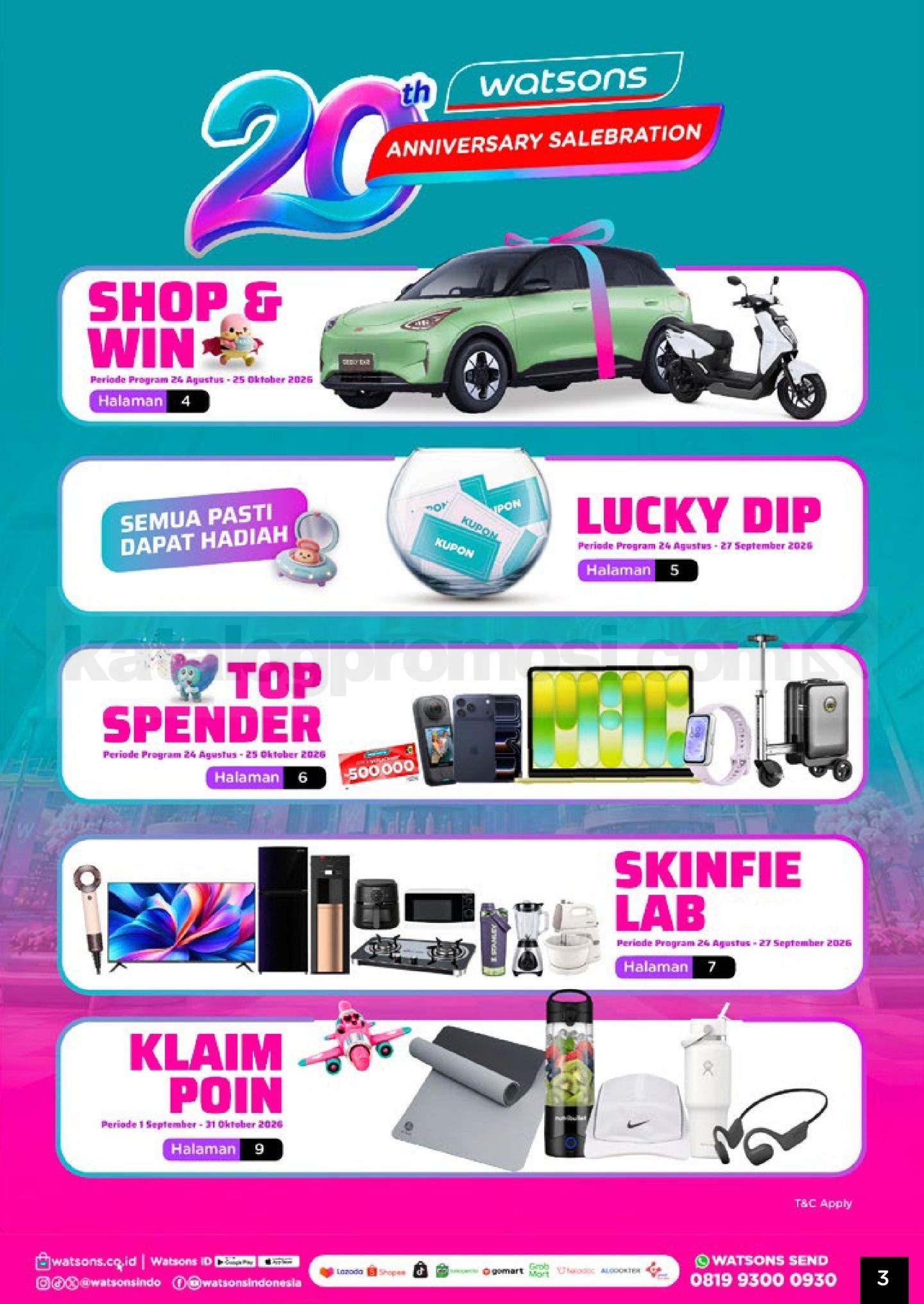 Katalog Belanja Watsons Terbaru WATSONS 20TH ANNIVERSARY SALE hingga 50% OFF + Extra 20%