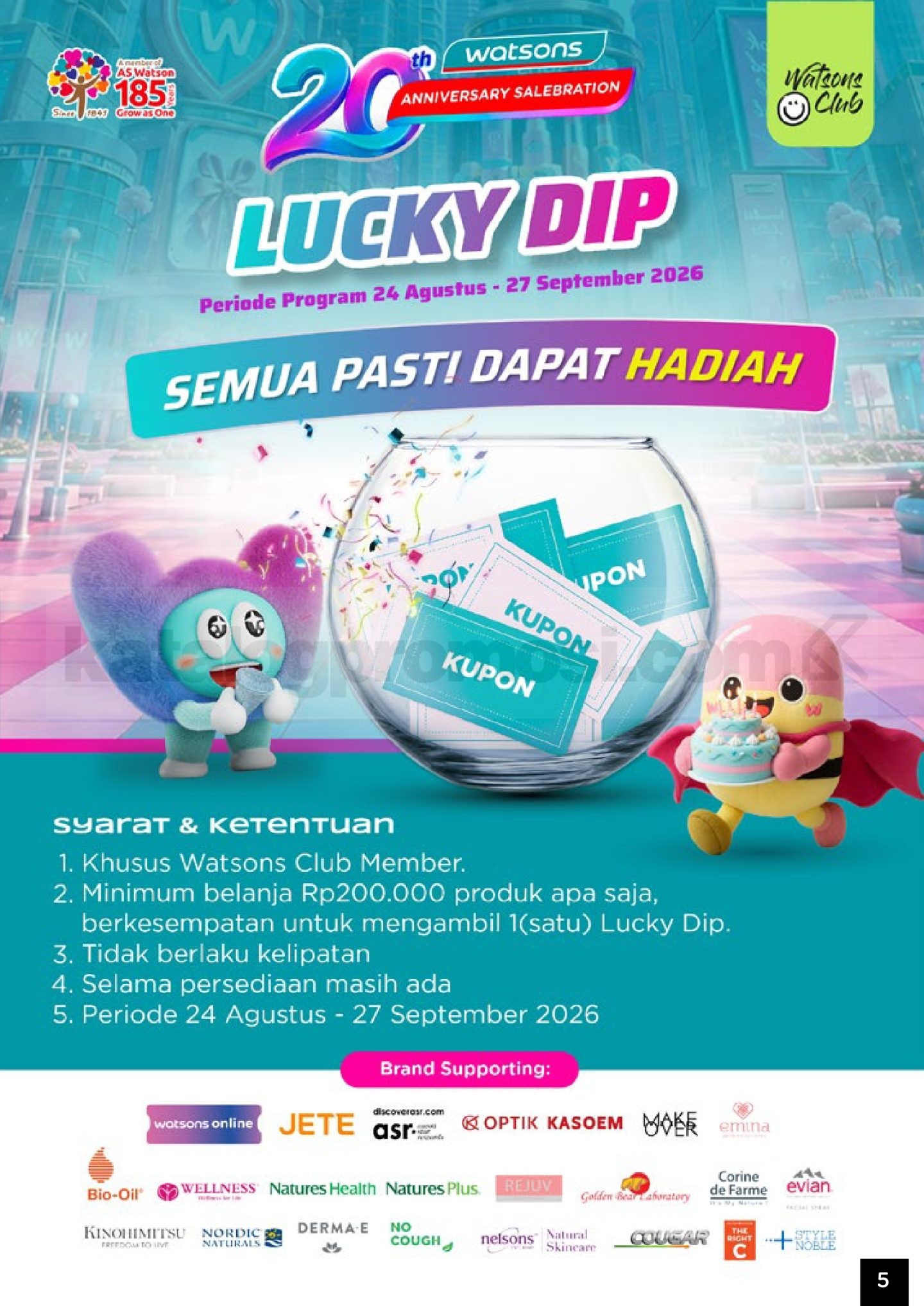 Katalog Belanja Watsons Terbaru WATSONS 20TH ANNIVERSARY SALE hingga 50% OFF + Extra 20%