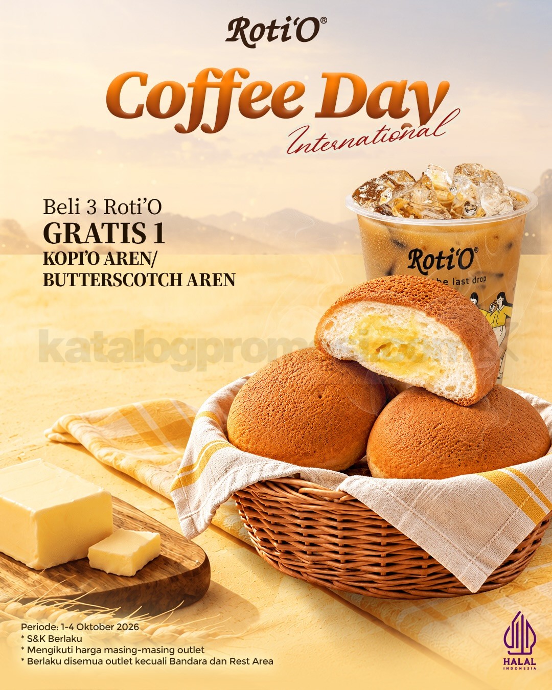 Promo Roti’O International Coffee Day Beli 3 Roti’O, GRATIS 1 Kopi’O Promo Roti’O International Coffee Day Beli 3 Roti’O GRATIS 1 Kopi’O