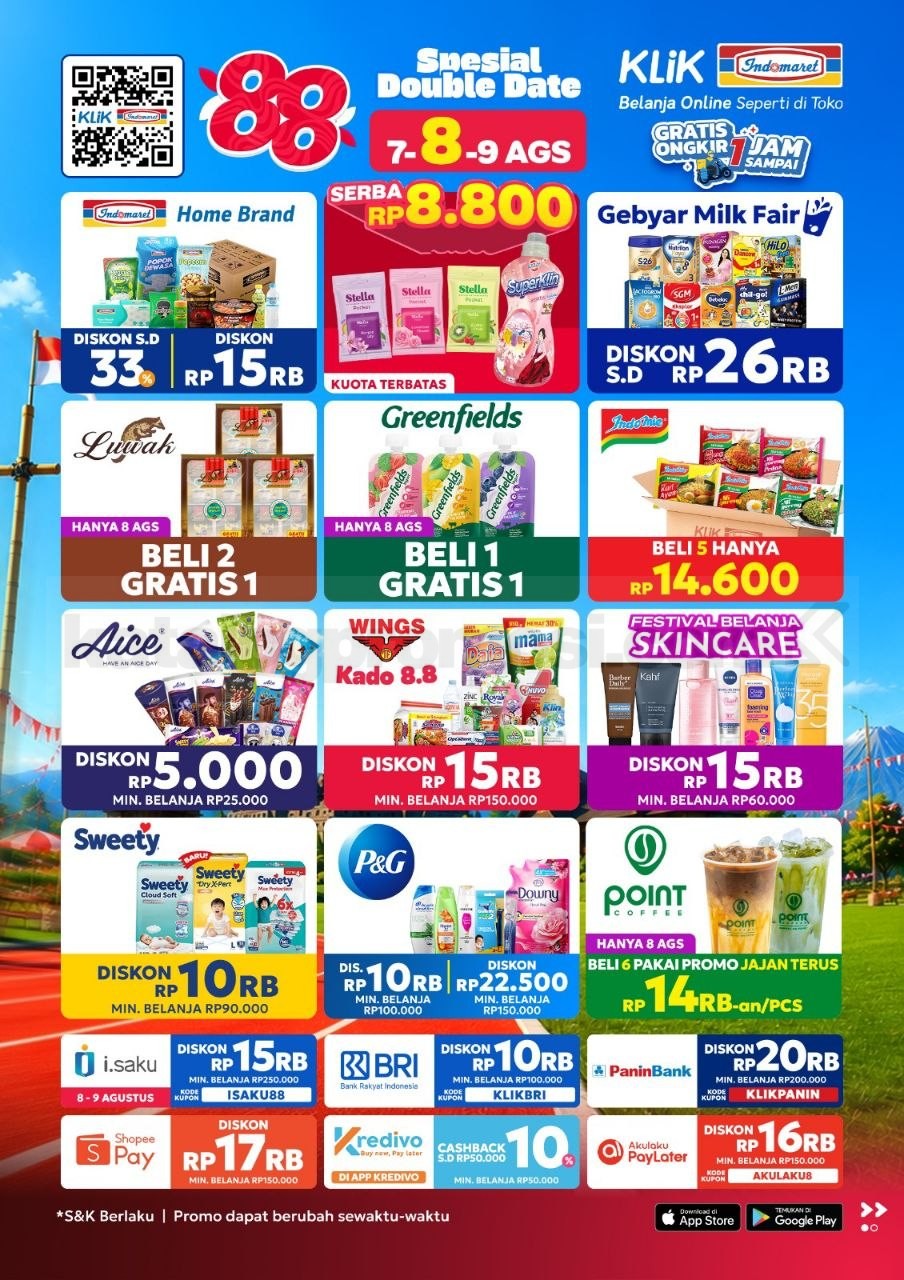 Promo Klik Indomaret 8.8 Double Date Beli 1 Gratis 1 Promo Klik Indomaret 8.8 Double Date Beli 1 Gratis 1 7