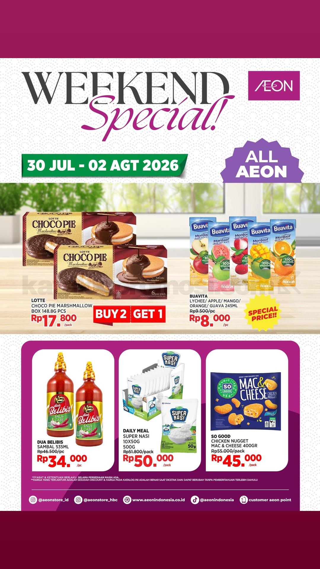 Promo AEON store JSM Weekend Special 30 Juli - 02 Agustus 2026 Promo AEON store JSM Weekend Special 30 Juli - 02 Agustus 2026