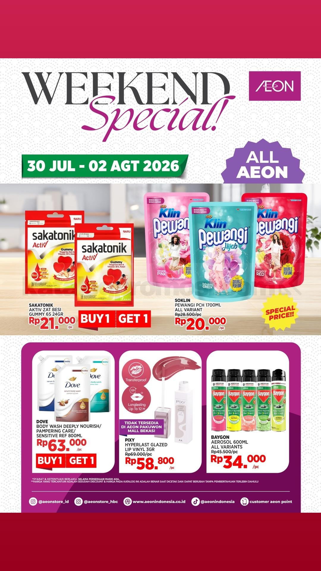 Promo AEON store JSM Weekend Special 30 Juli - 02 Agustus 2026 Promo AEON store JSM Weekend Special 30 Juli - 02 Agustus 2026 1
