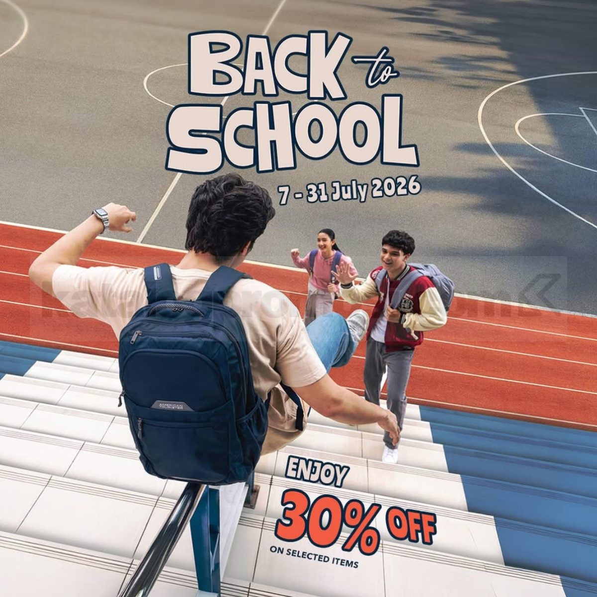 Promo American Tourister Back to School Diskon 30% Promo American Tourister Back to School Diskon 30% untuk selected backpack pada 7–31 Juli 2026.