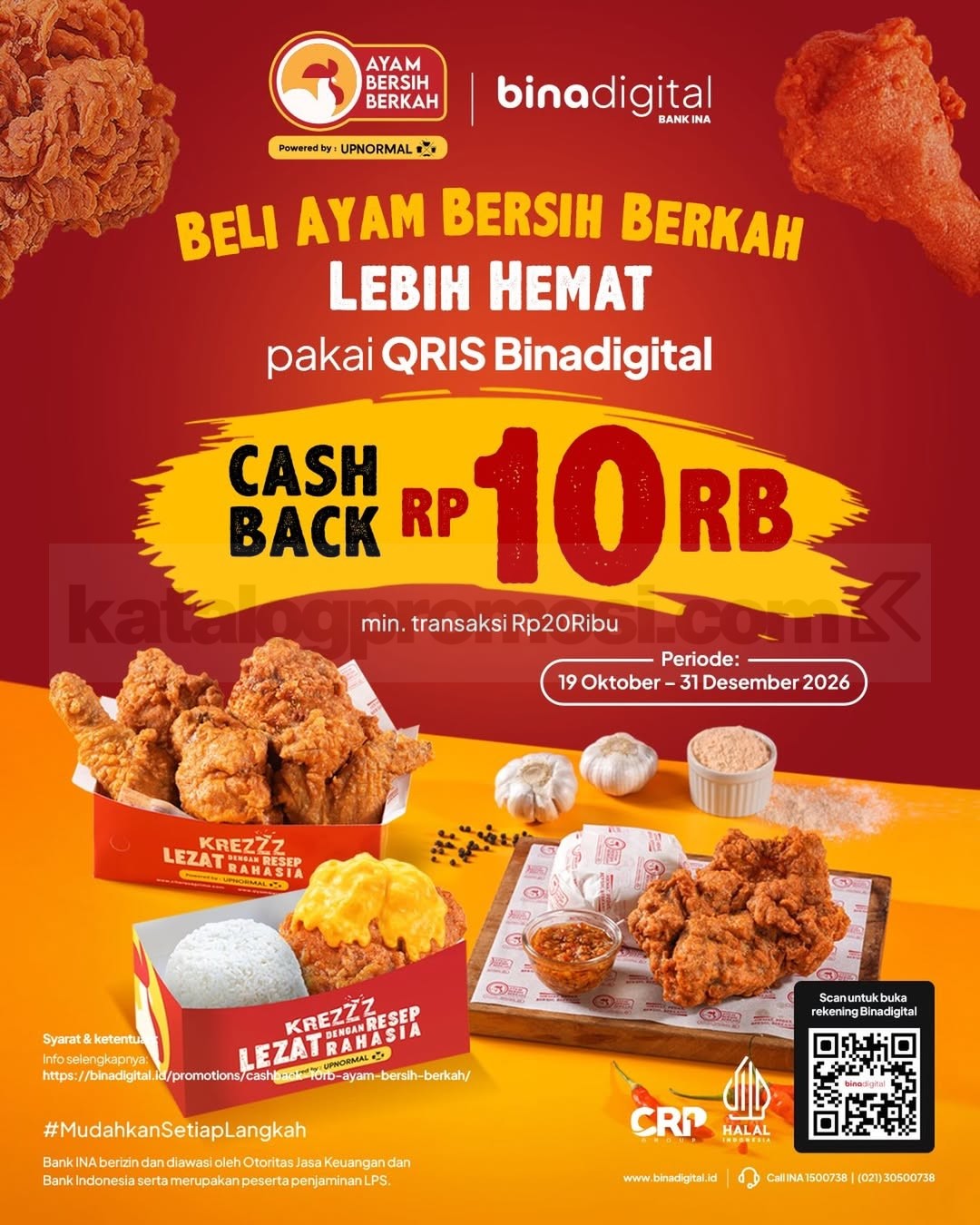 Promo Ayam Bersih Berkah Cashback Rp10.000 Pakai QRIS Binadigital