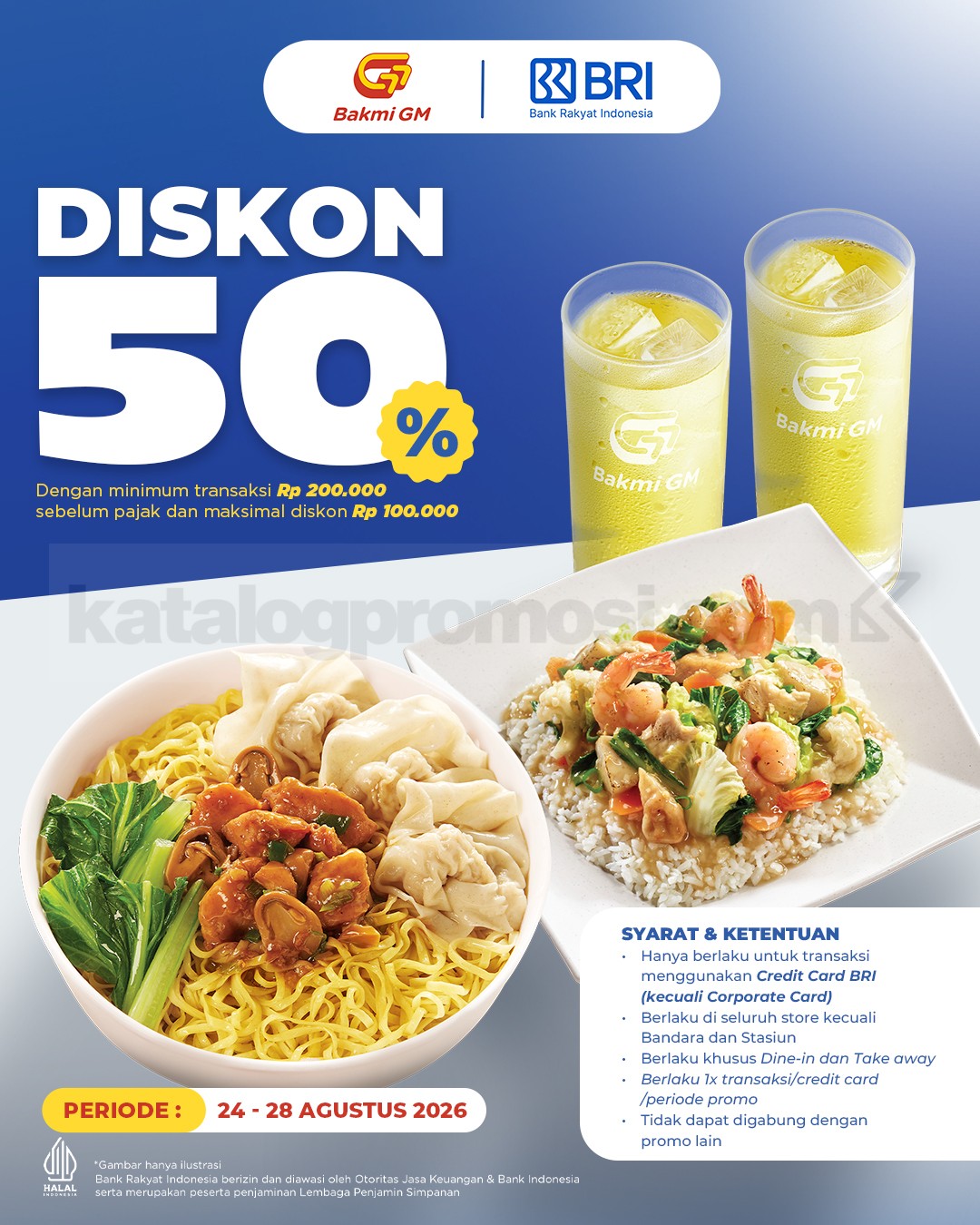 Promo Bakmi GM BRI Diskon 50% Promo Bakmi GM BRI diskon 50% dengan minimum transaksi Rp200.000