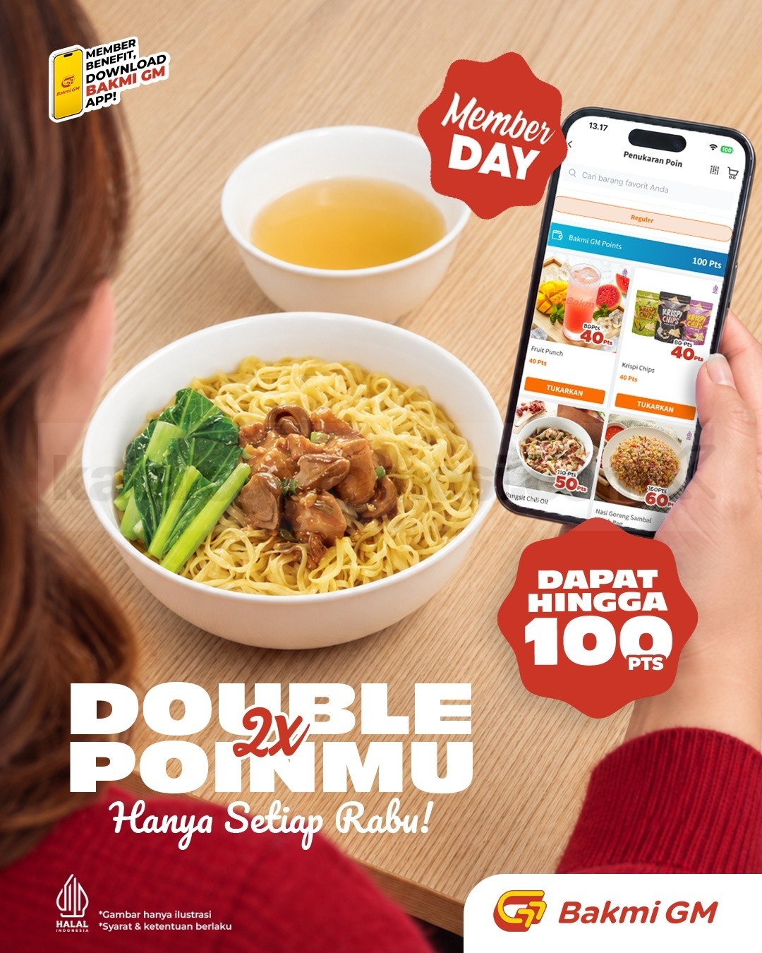 Promo Bakmi GM Member Day Double Points Hingga 100 Poin