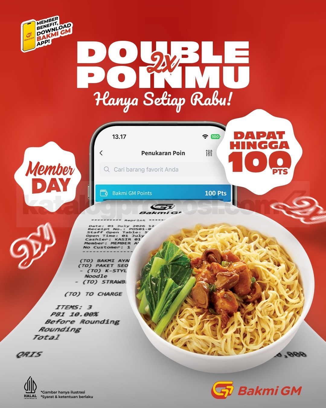 Promo Bakmi GM Member Day Double Points Hingga 100 Poin