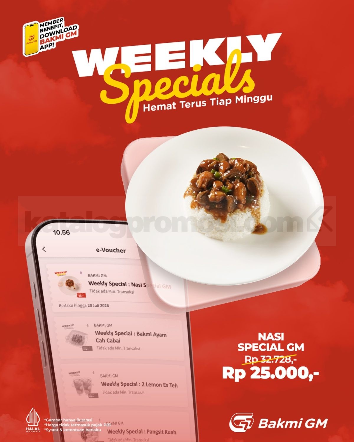Promo Bakmi GM Weekly Specials Nasi Special GM Rp. 25.000 Promo Bakmi GM Weekly Specials Nasi Special GM Rp. 25.000 dengan e-voucher aplikasi
