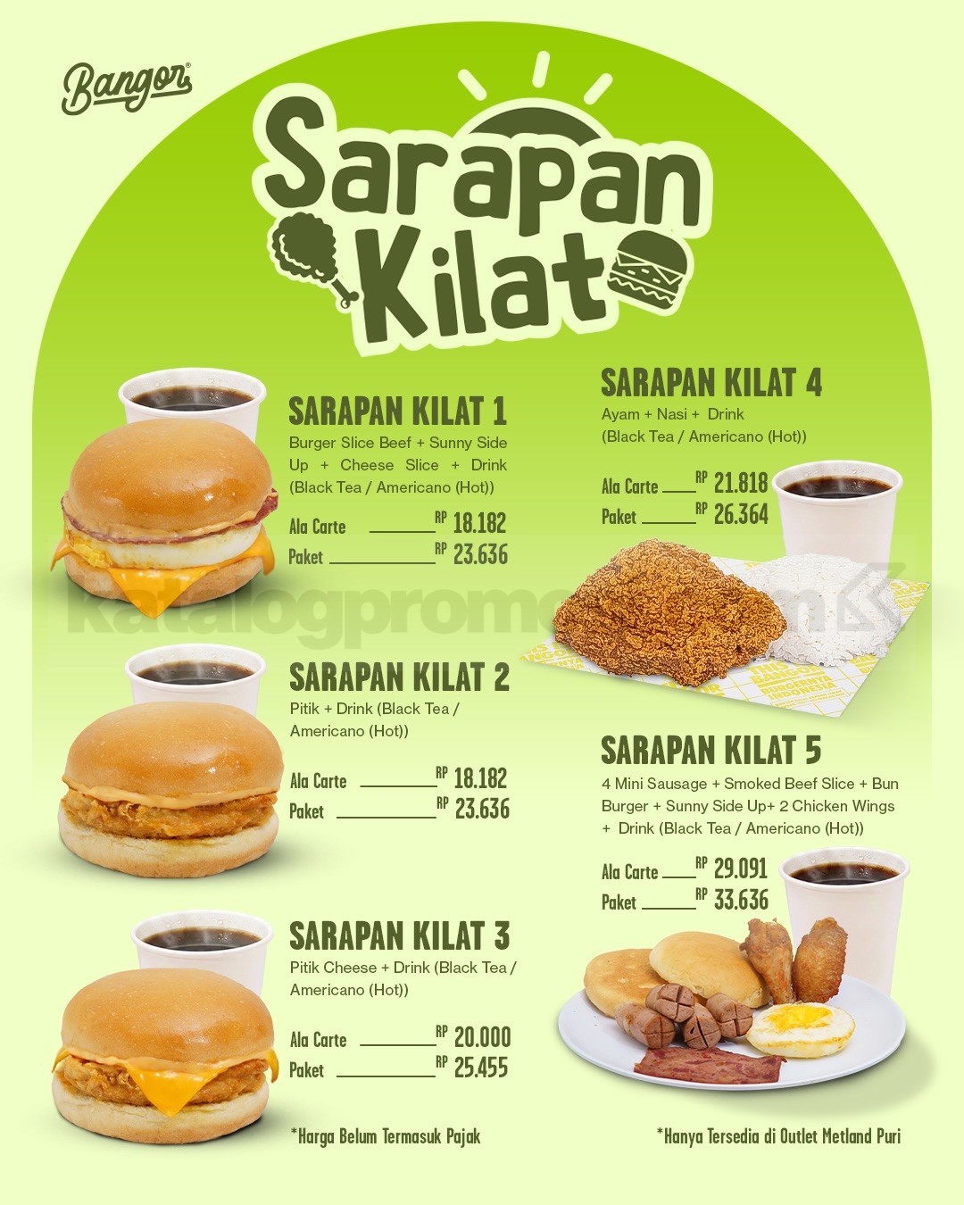 Promo Burger Bangor Sarapan Kilat Mulai Rp. 18.182