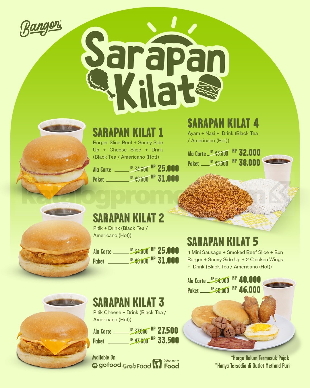 Promo Burger Bangor Sarapan Kilat Mulai Rp. 18.182