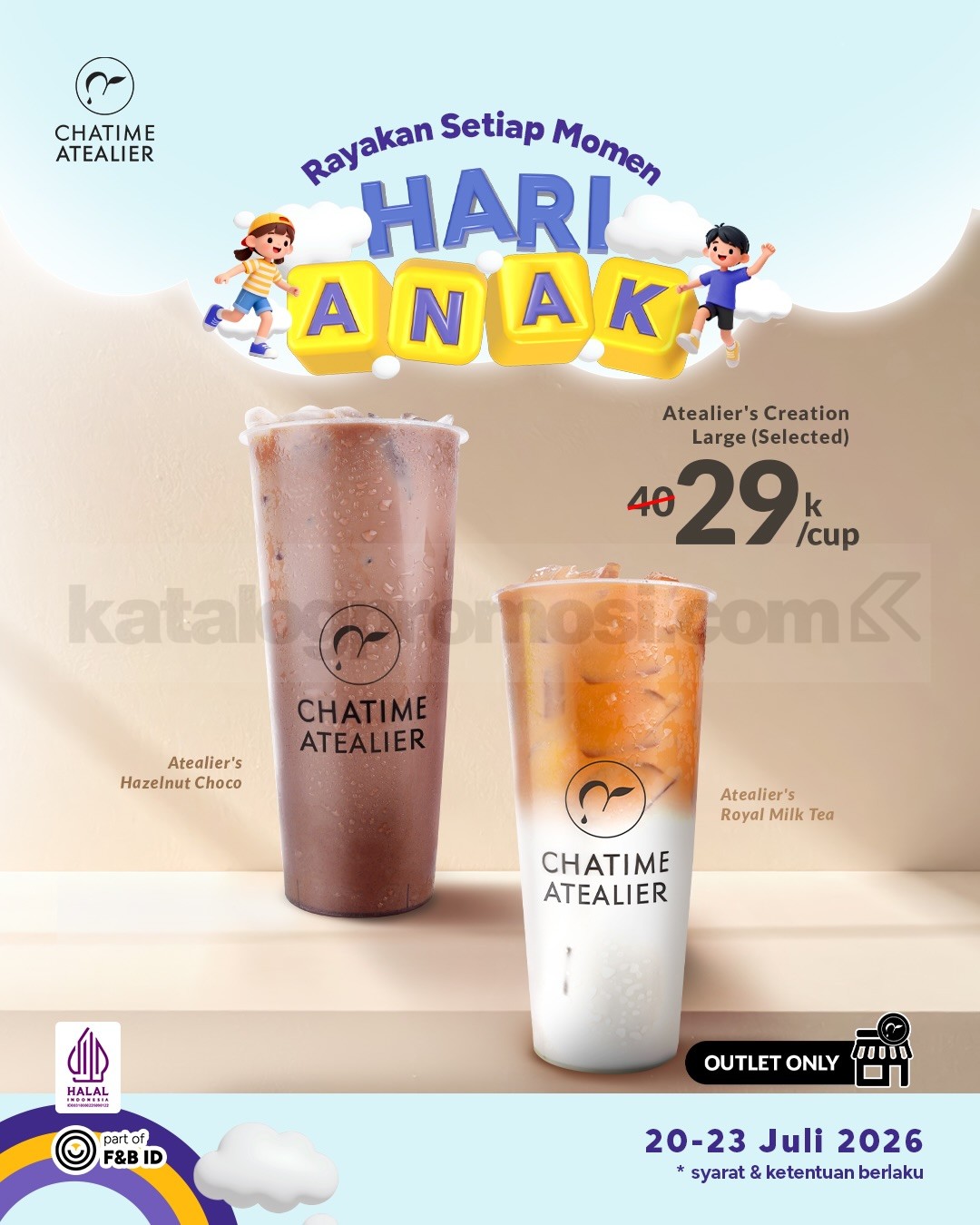 Promo Chatime Atealier Hari Anak Minuman Favorit Rp. 29.000 Promo Chatime Atealier Hari Anak Minuman Favorit Rp. 29.000 untuk Atealier's Creation Large pilihan.