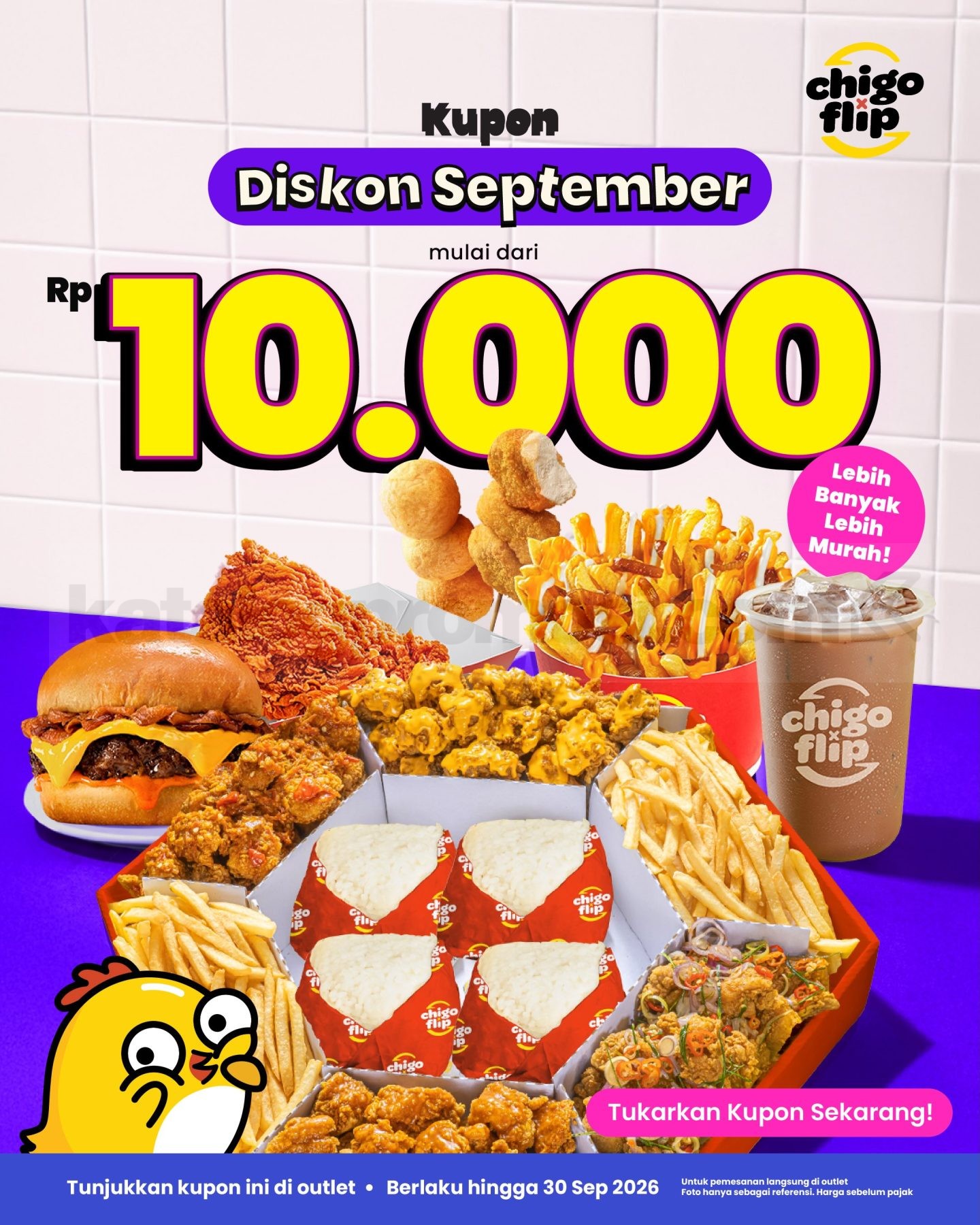 Promo Chigo x Flip Kupon September Mulai Rp10.000 Promo Chigo x Flip Kupon September mulai Rp10.000 dengan pilihan jajan dan paket hemat