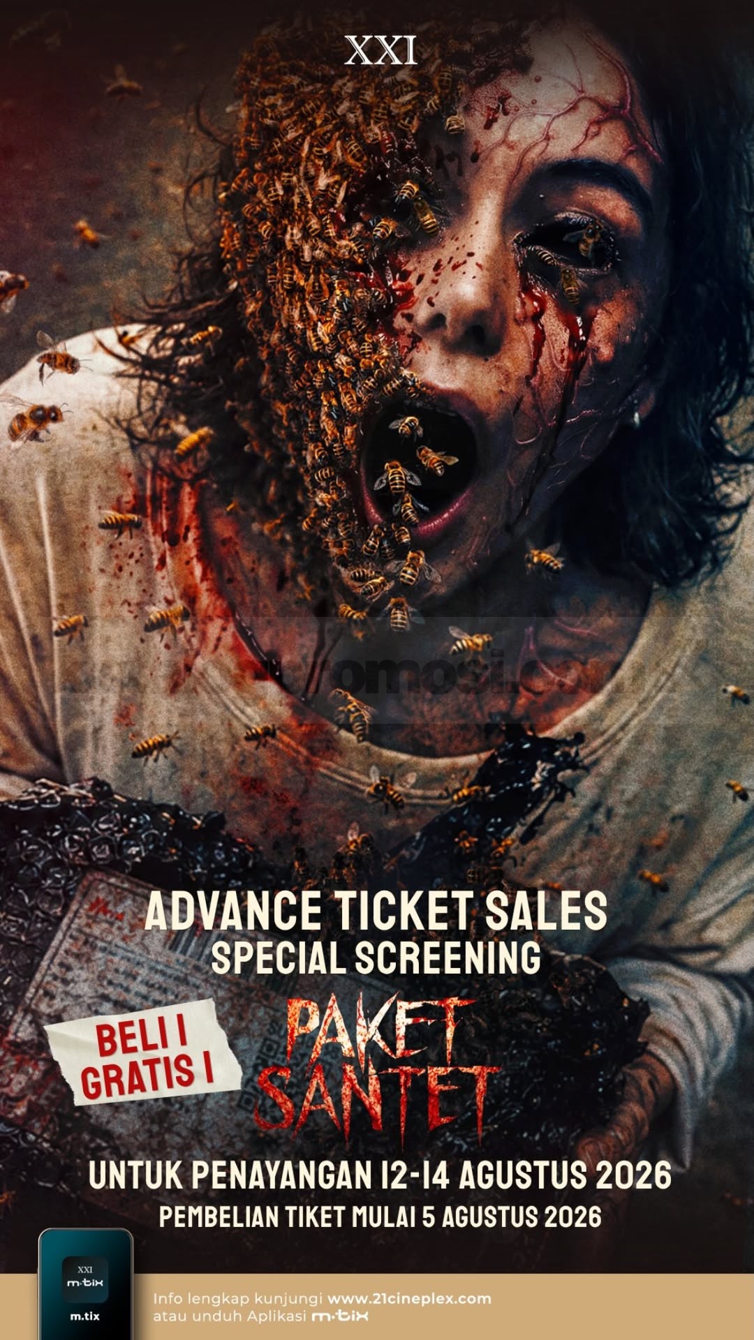 Promo Cinema XXI Beli 1 Gratis 1 Tiket Paket Santet Promo Cinema XXI Beli 1 Gratis 1 Tiket Paket Santet untuk Special Screening melalui aplikasi m.tix.