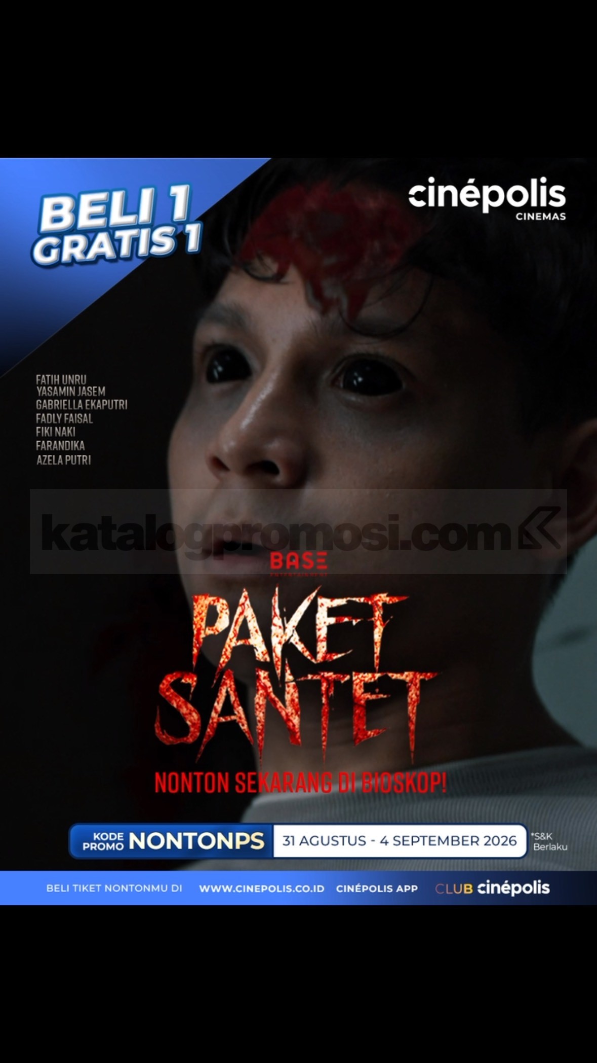 Promo Cinépolis Beli 1 Gratis 1 Tiket Paket Santet Promo Cinépolis Beli 1 Gratis 1 Tiket Paket Santet dengan kode NONTONPS