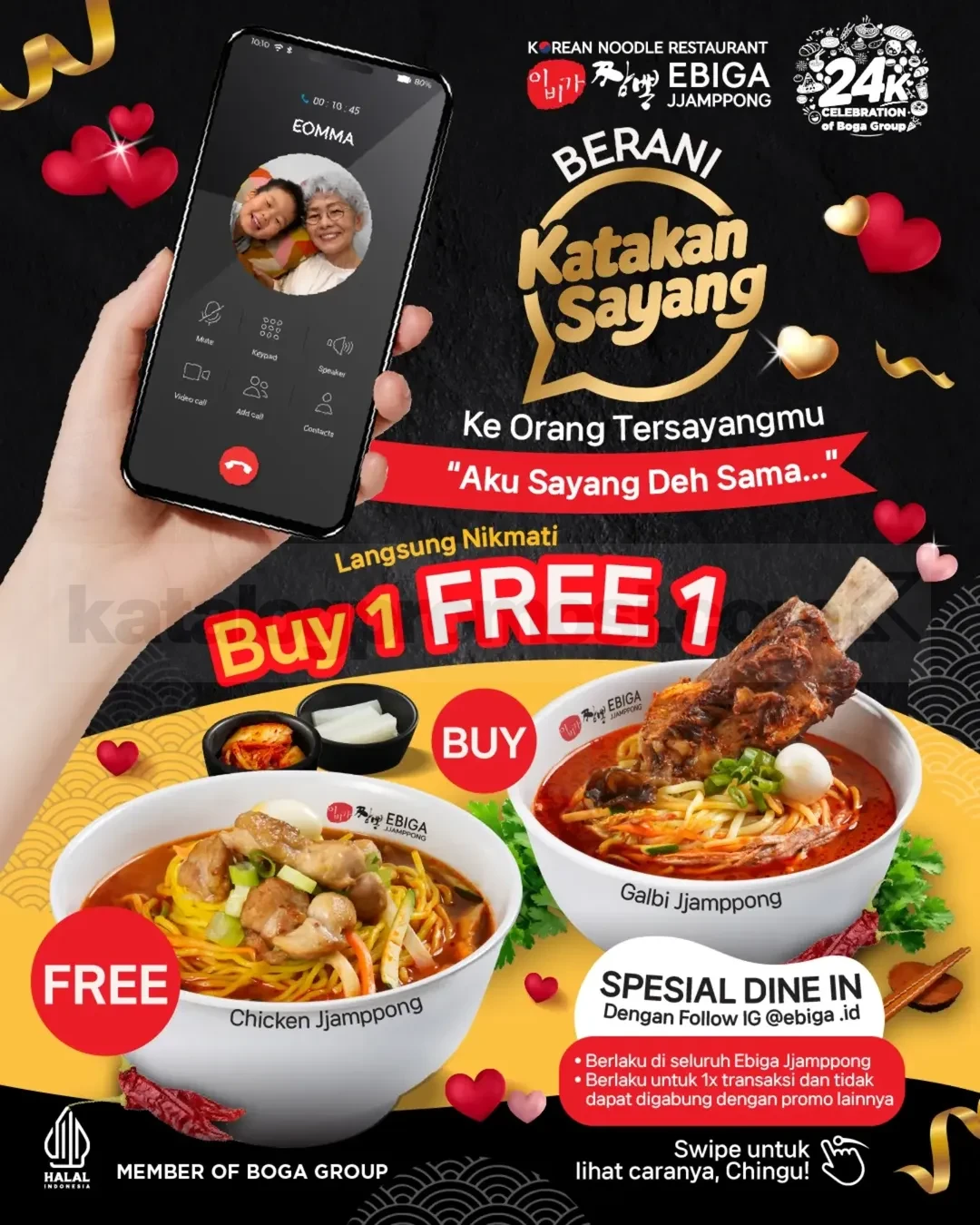 Promo Ebiga Jjamppong Beli 1 Gratis 1 Spesial Katakan Sayang