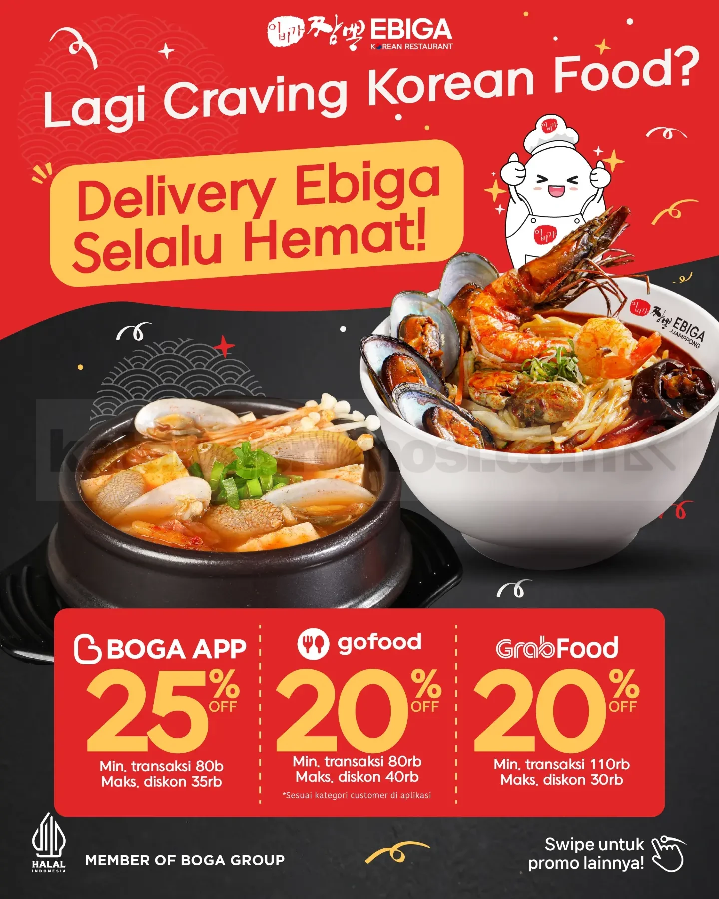 Promo Ebiga Jjamppong Delivery Diskon hingga 25% Promo Ebiga Jjamppong Delivery diskon hingga 25% di Boga App, GoFood dan GrabFood