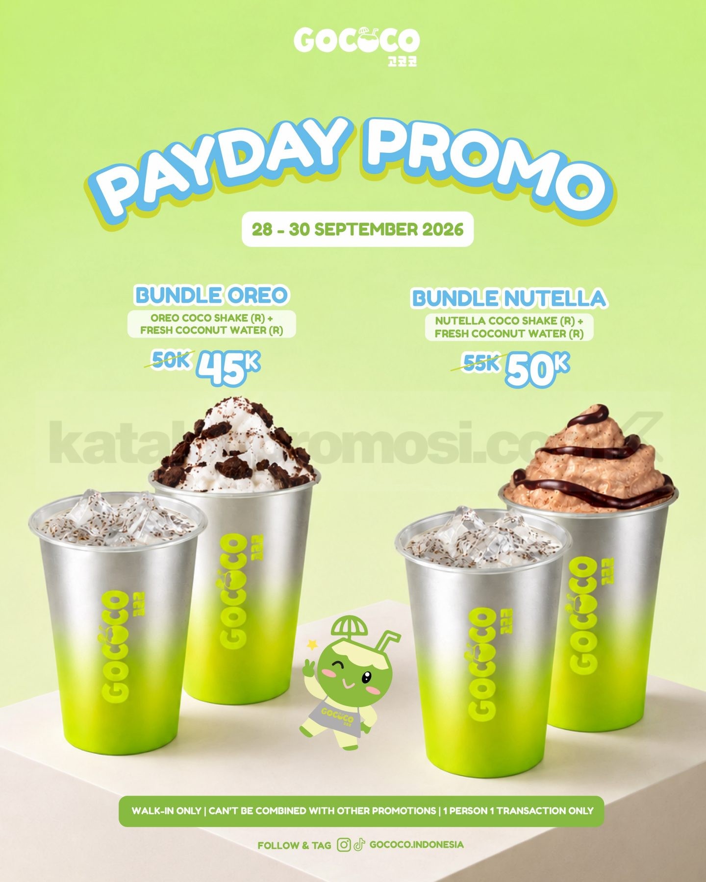 Promo GOCOCO Payday Bundle Mulai Rp45.000 Promo GOCOCO Payday bundle mulai Rp45.000 dengan pilihan Oreo dan Nutella