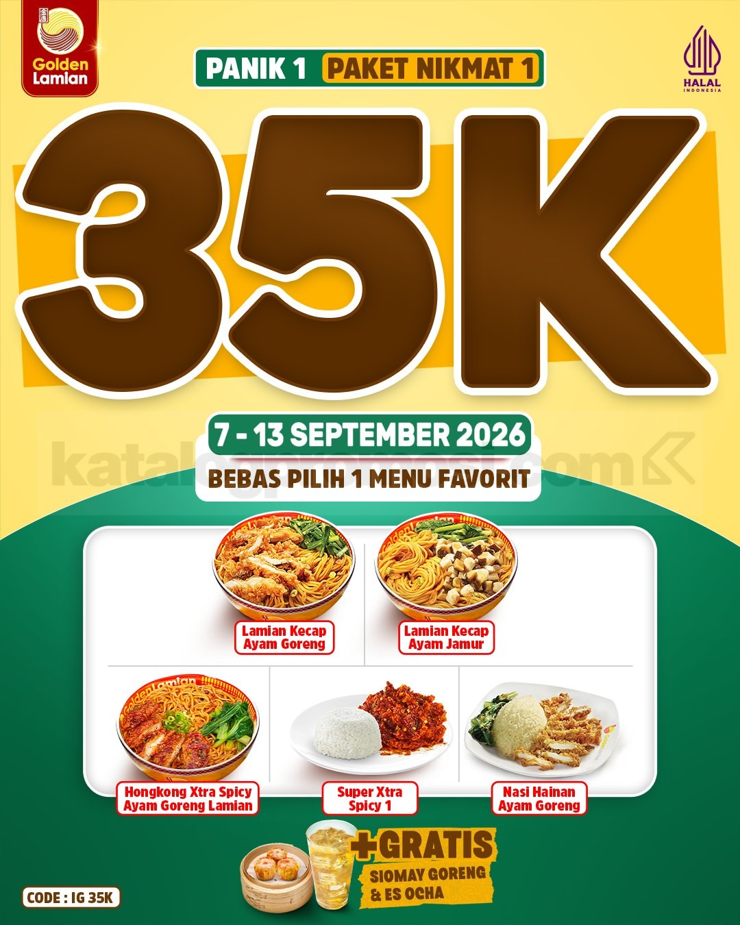 Promo Golden Lamian Paket Nikmat Mulai Rp35.000 Promo Golden Lamian Paket Nikmat mulai Rp35.000 dengan pilihan menu dan bonus sesuai paket