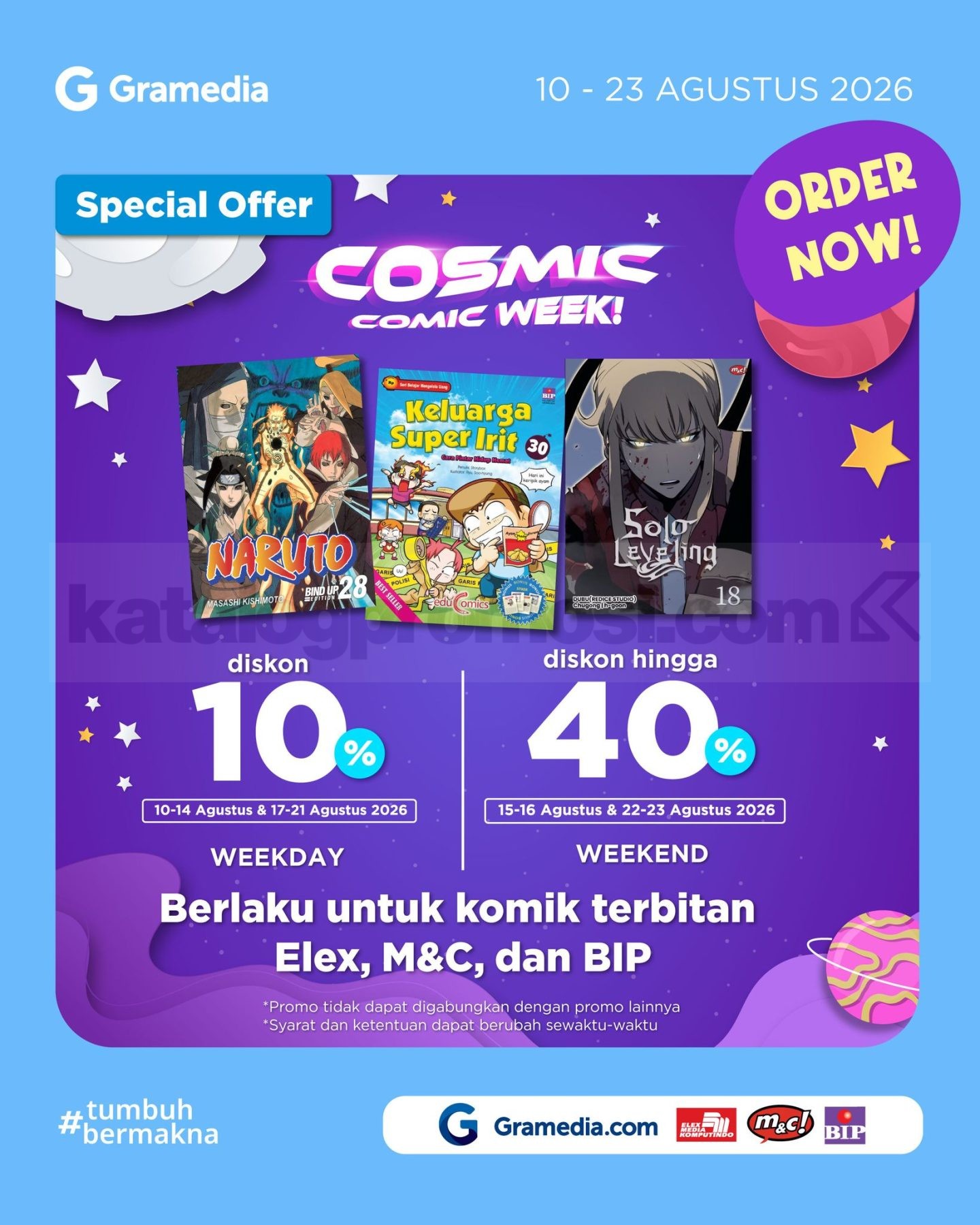 Promo Gramedia Cosmic Comic Week Diskon hingga 40%