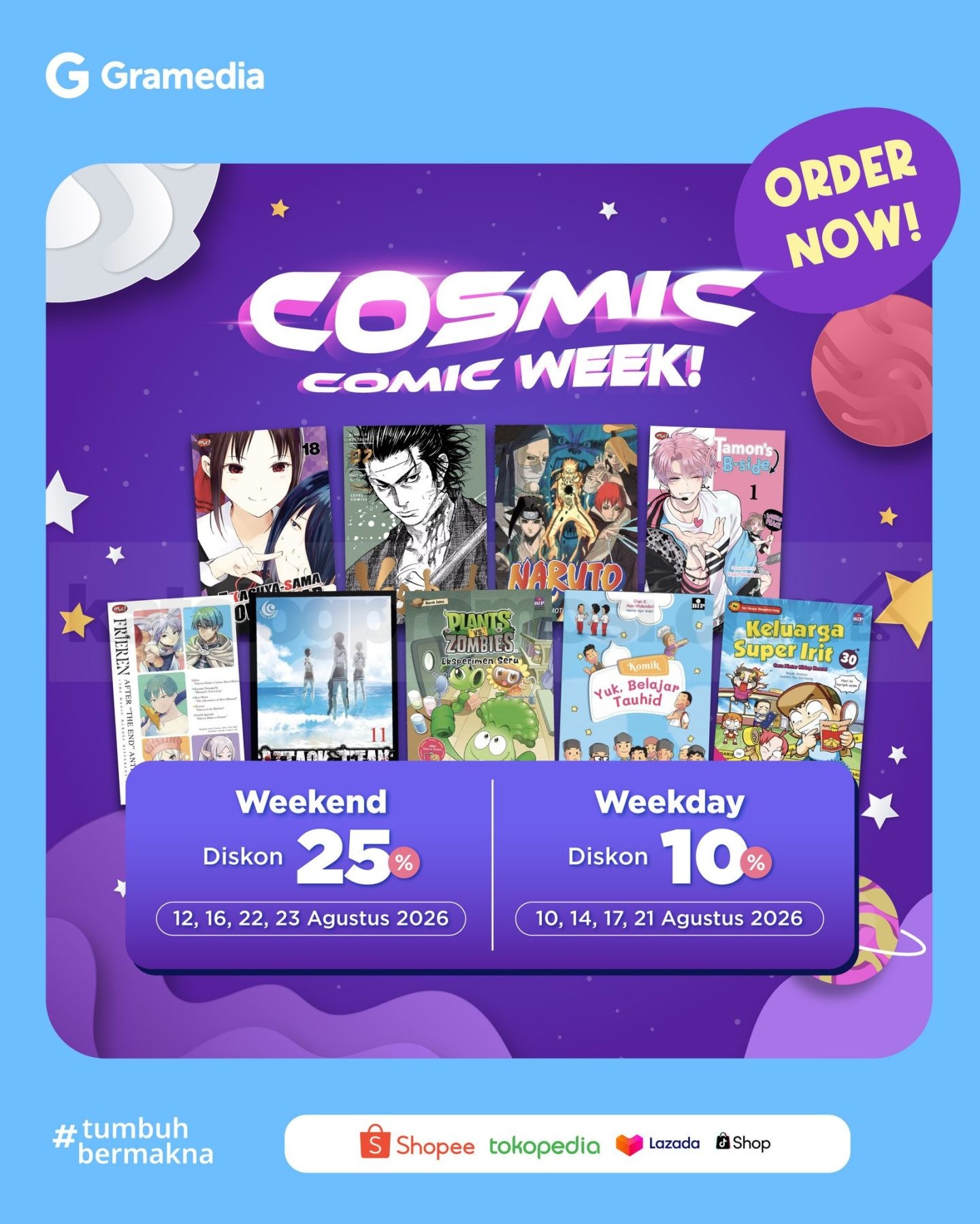 Promo Gramedia Cosmic Comic Week Diskon hingga 40%