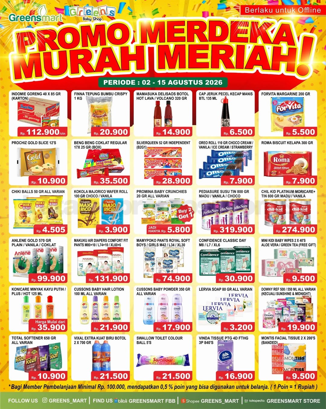 Promo GREENSMART WEEKLY JSM 02-15 Agustus 2026