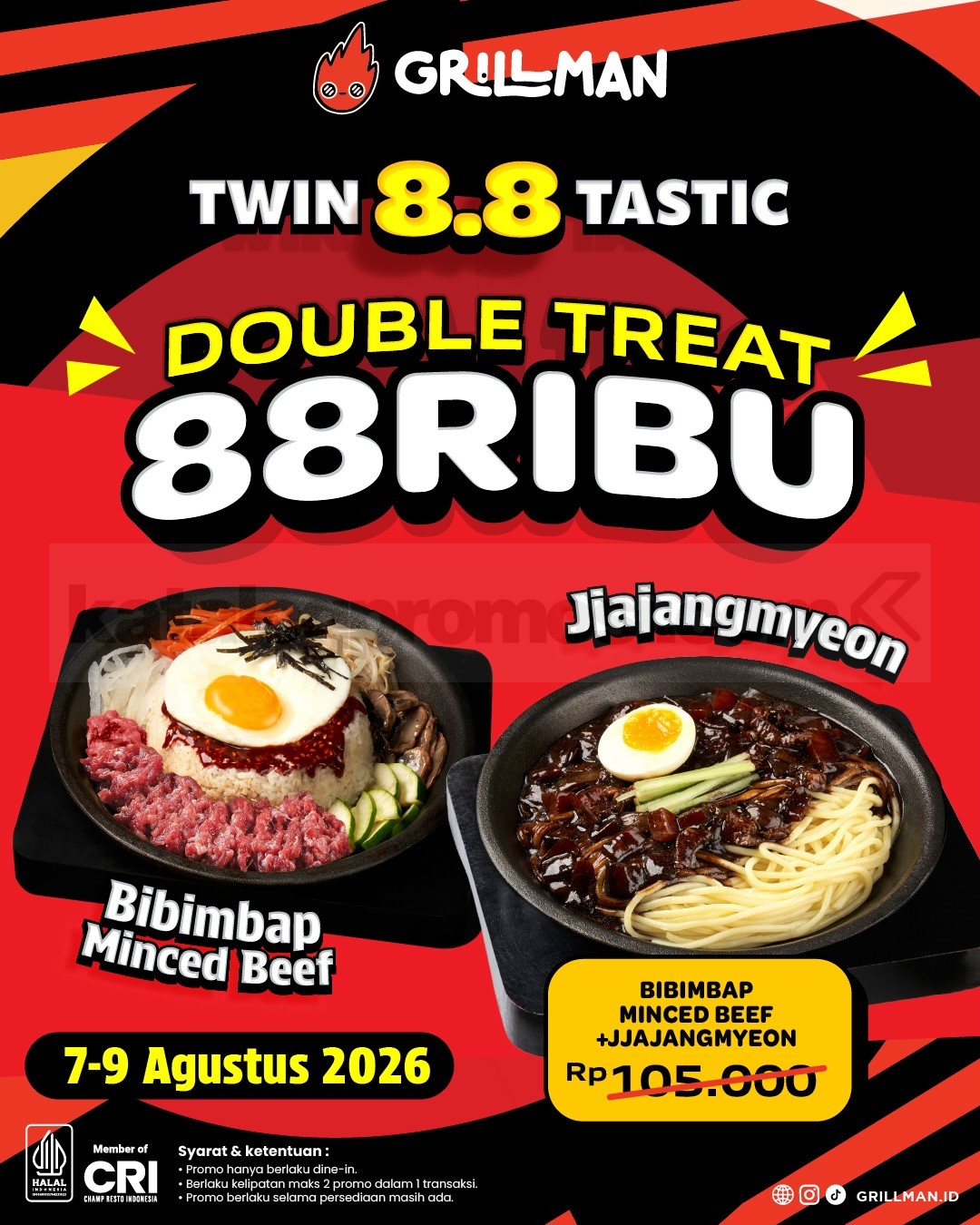 Promo GRILLMAN Twin 8.8 Tastic Mulai Rp 8Ribu Promo GRILLMAN Twin 8.8 Tastic Mulai Rp 8Ribu 1