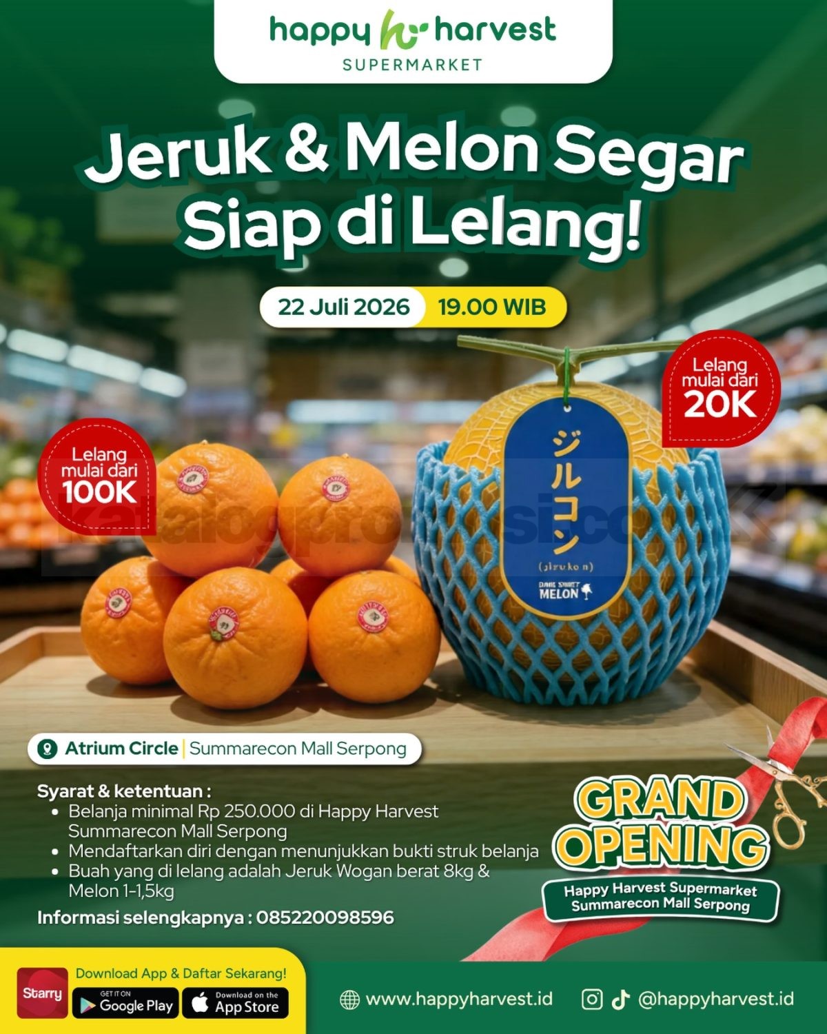Promo Happy Harvest Lelang Jeruk & Melon Segar Mulai Rp20.000 Promo Happy Harvest Lelang Jeruk & Melon Segar Mulai Rp20.000.