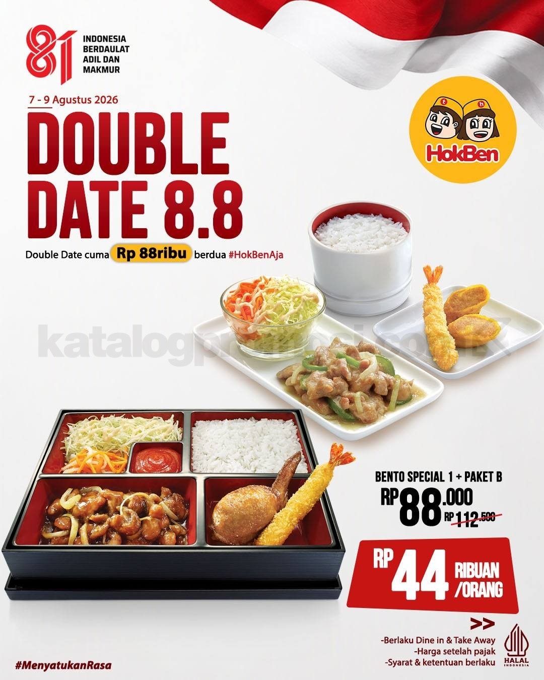 Promo HokBen Double Date 8.8 Paket Berdua Mulai Rp. 44 Ribuan Promo HokBen Double Date 8.8 paket berdua mulai Rp. 44 ribuan