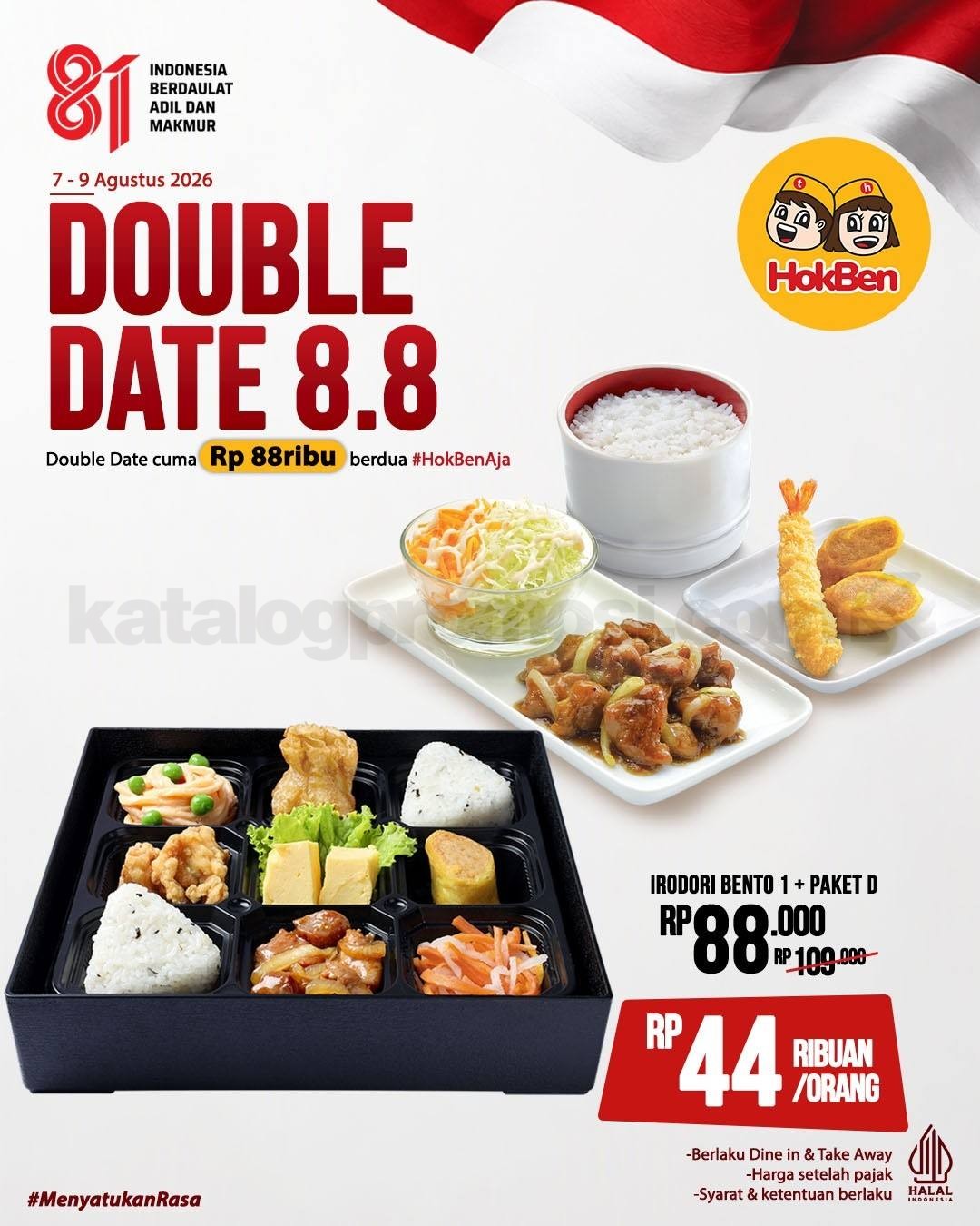 Promo HokBen Double Date 8.8 Paket Berdua Mulai Rp. 44 Ribuan Promo HokBen Double Date 8.8 Paket Berdua Mulai Rp. 44 Ribuan 1