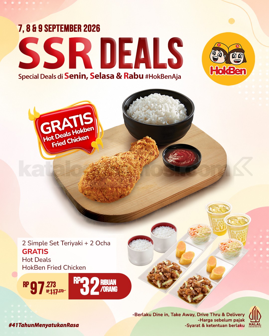 Promo HokBen SSR Deals Paket Berdua Mulai Rp32 Ribuan Promo HokBen SSR Deals Paket Berdua mulai Rp32 ribuan dengan gratis Hot Deals HokBen Fried Chicken