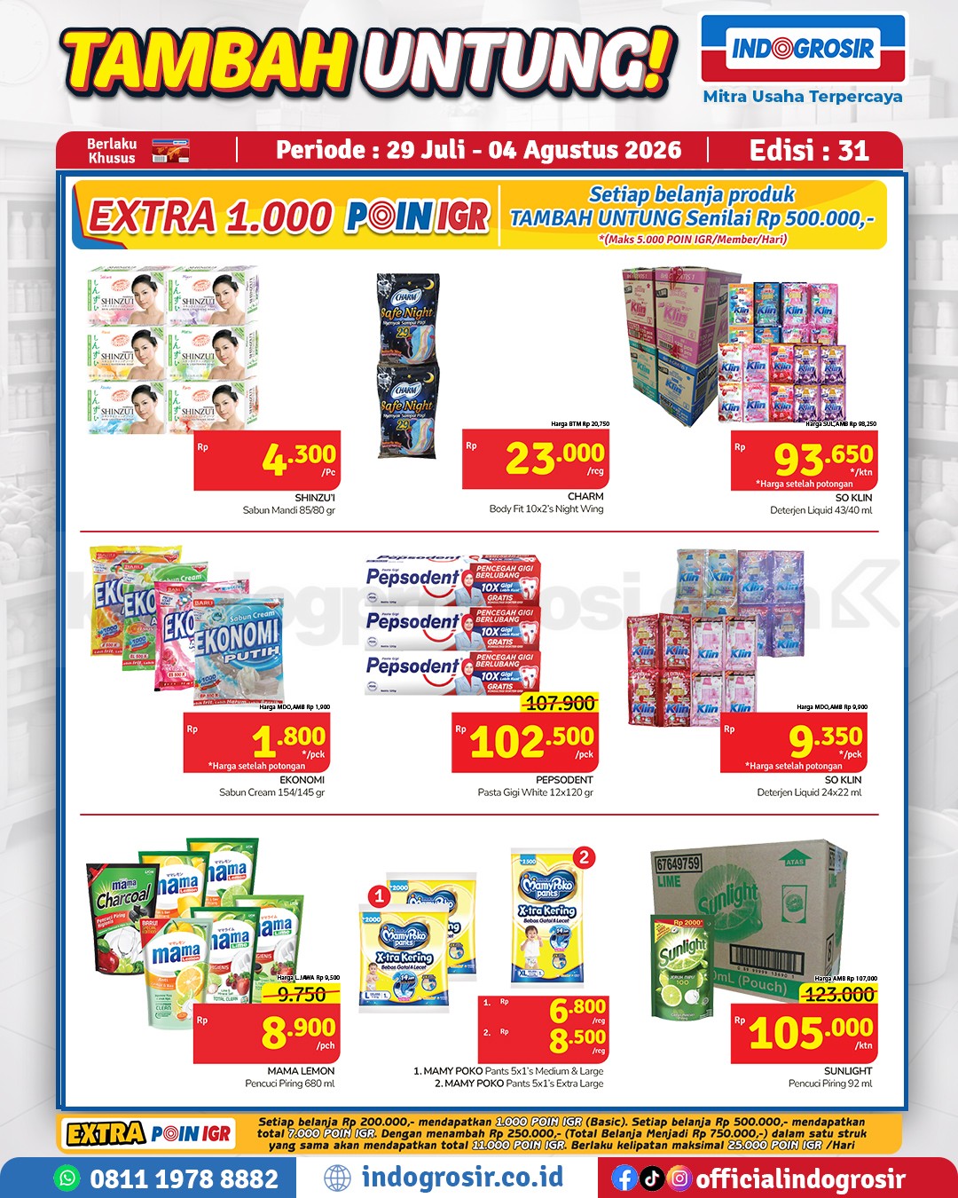 Promo Indogrosir TAMBAH UNTUNG 29 Juli - 04 Agustus 2026
