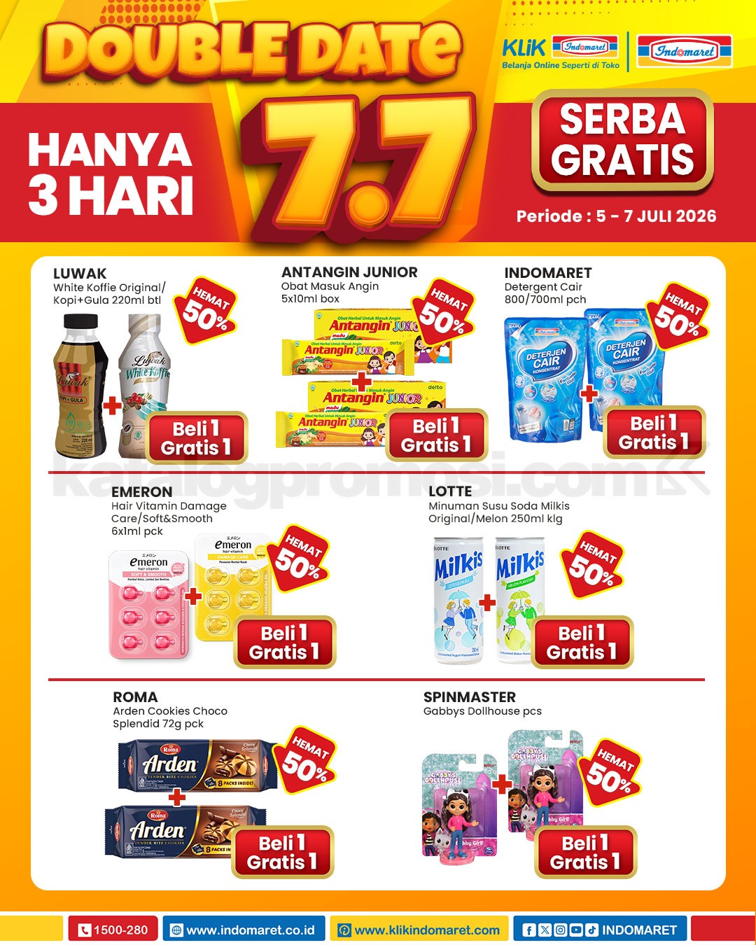 Promo Indomaret Double Date 7.7 BELI 1 GRATIS 1 Promo Indomaret Double Date 7.7 BELI 1 GRATIS 1