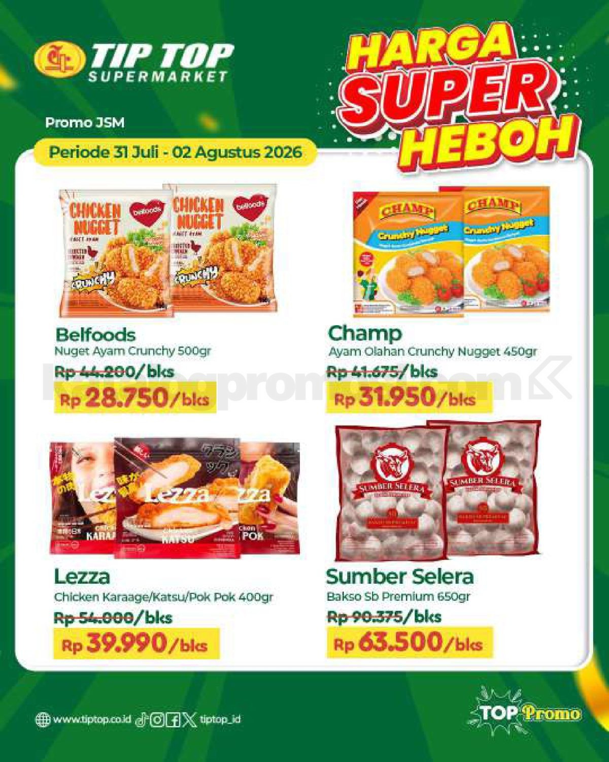 Promo JSM TIP TOP Supermarket 31 Juli - 02 Agustus 2026 Promo JSM TIP TOP Supermarket 31 Juli - 02 Agustus 2026 2