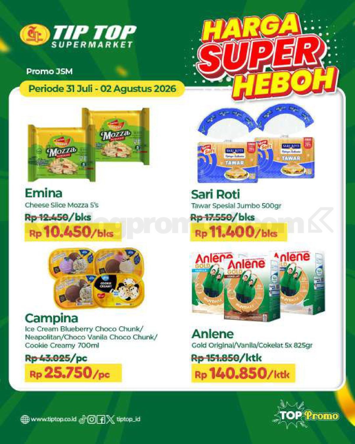 Promo JSM TIP TOP Supermarket 31 Juli - 02 Agustus 2026 Promo JSM TIP TOP Supermarket 31 Juli - 02 Agustus 2026 3